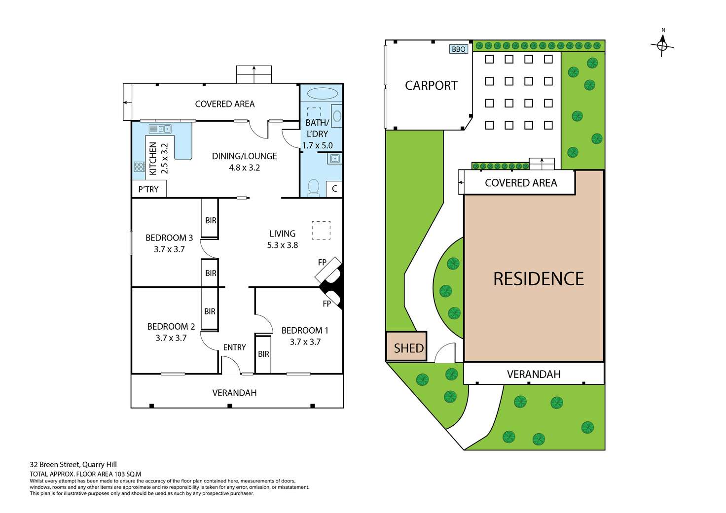 Floorplan of Homely house listing, 32 Breen Street, Quarry Hill VIC 3550