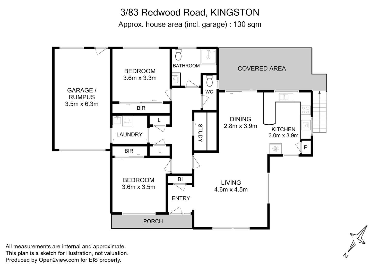 Floorplan of Homely unit listing, 3/83 Redwood Road, Kingston TAS 7050