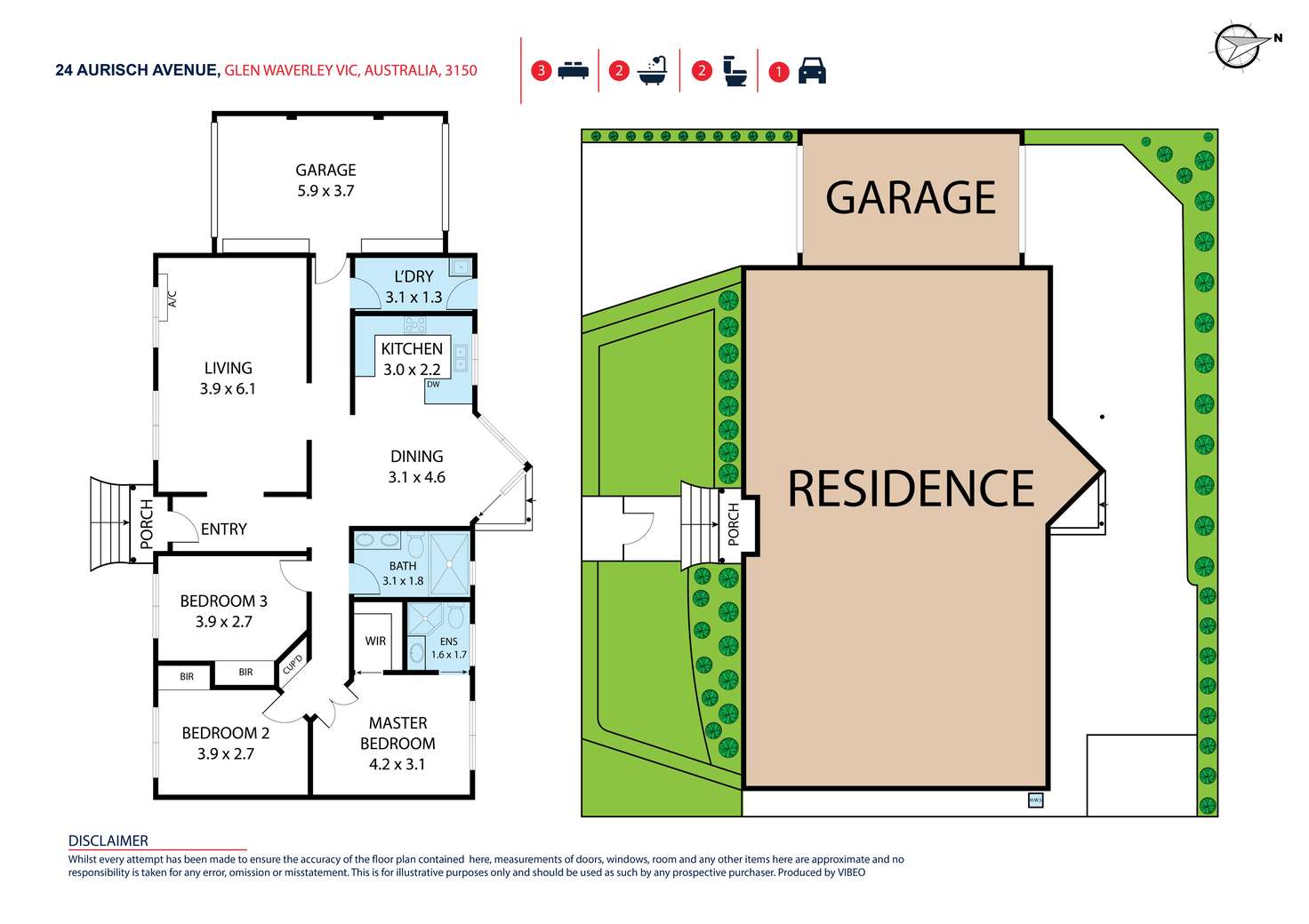 Floorplan of Homely unit listing, 24 Aurisch Avenue, Glen Waverley VIC 3150