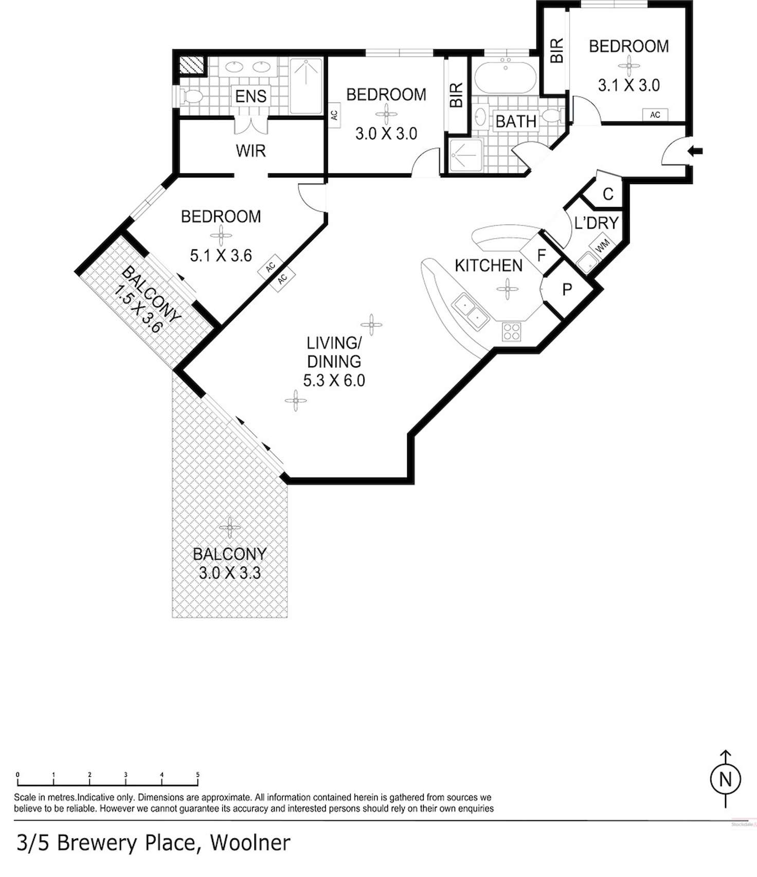 Floorplan of Homely unit listing, 3/5 Brewery Place, Woolner NT 820