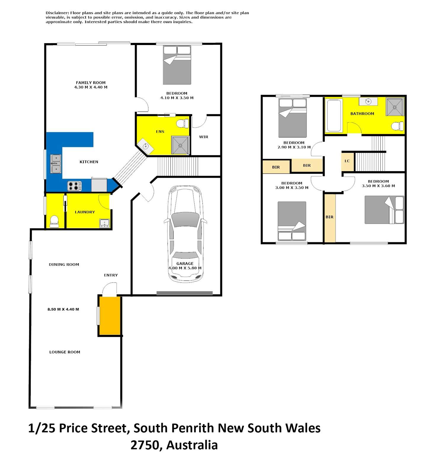 Floorplan of Homely semiDetached listing, 1/25 Price Street, South Penrith NSW 2750