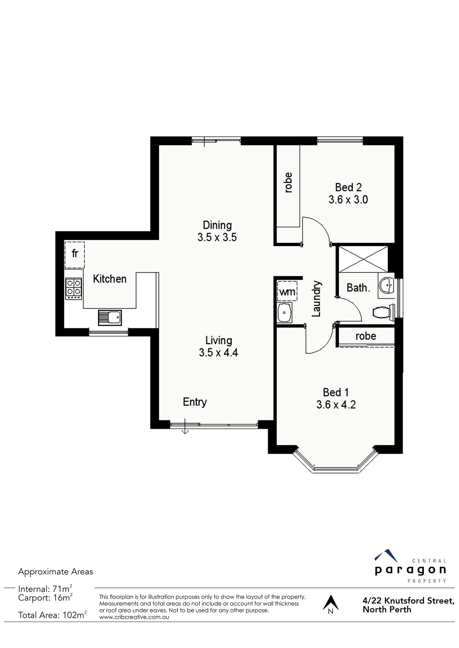Floorplan of Homely apartment listing, 4/22 Knutsford Street, North Perth WA 6006