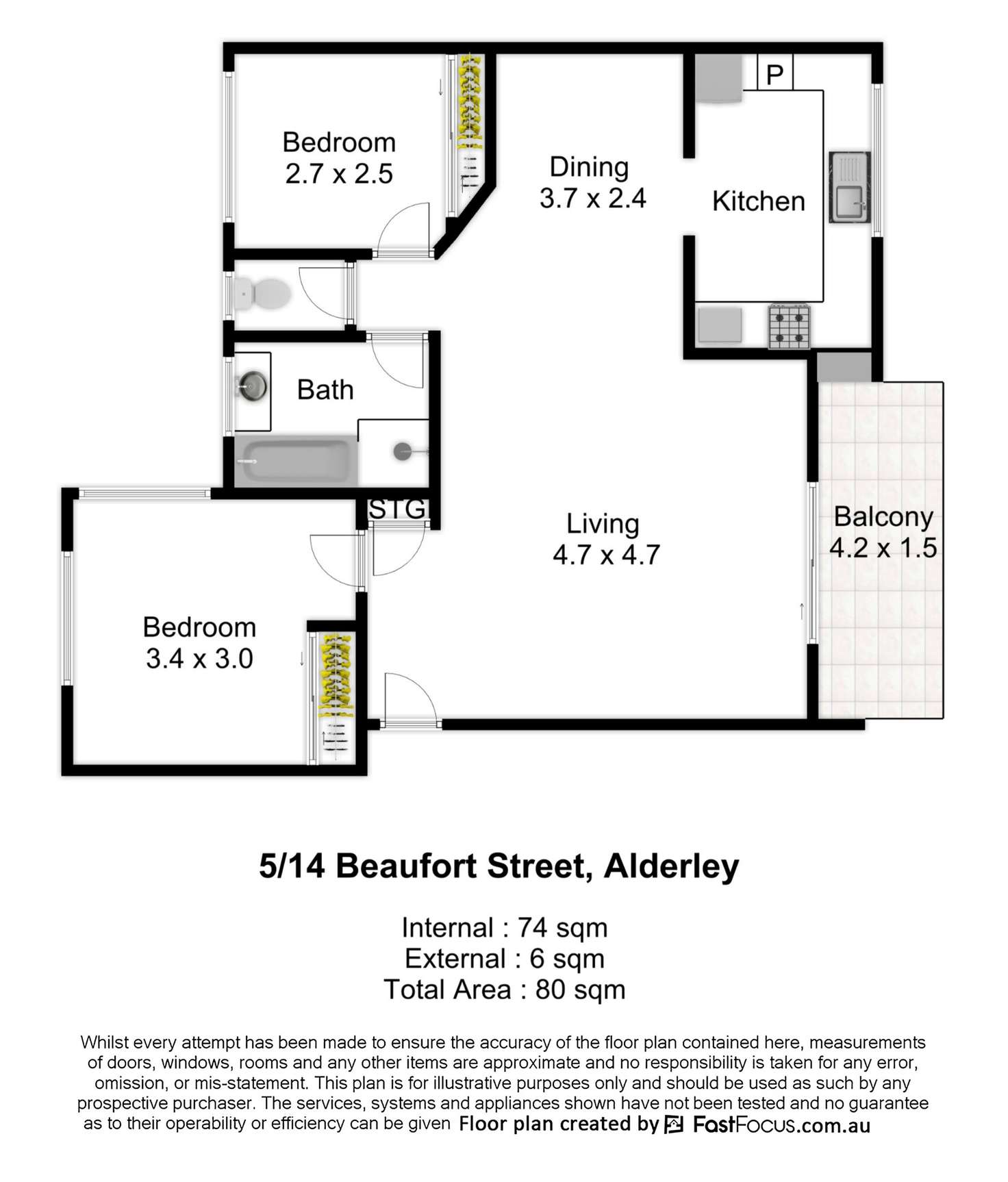 Floorplan of Homely unit listing, 5/14 Beaufort Street, Alderley QLD 4051