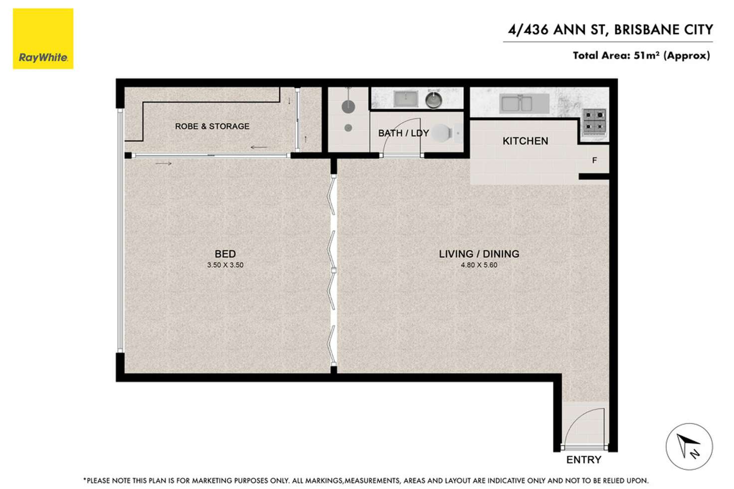 Floorplan of Homely apartment listing, 4/436 Ann Street, Brisbane City QLD 4000