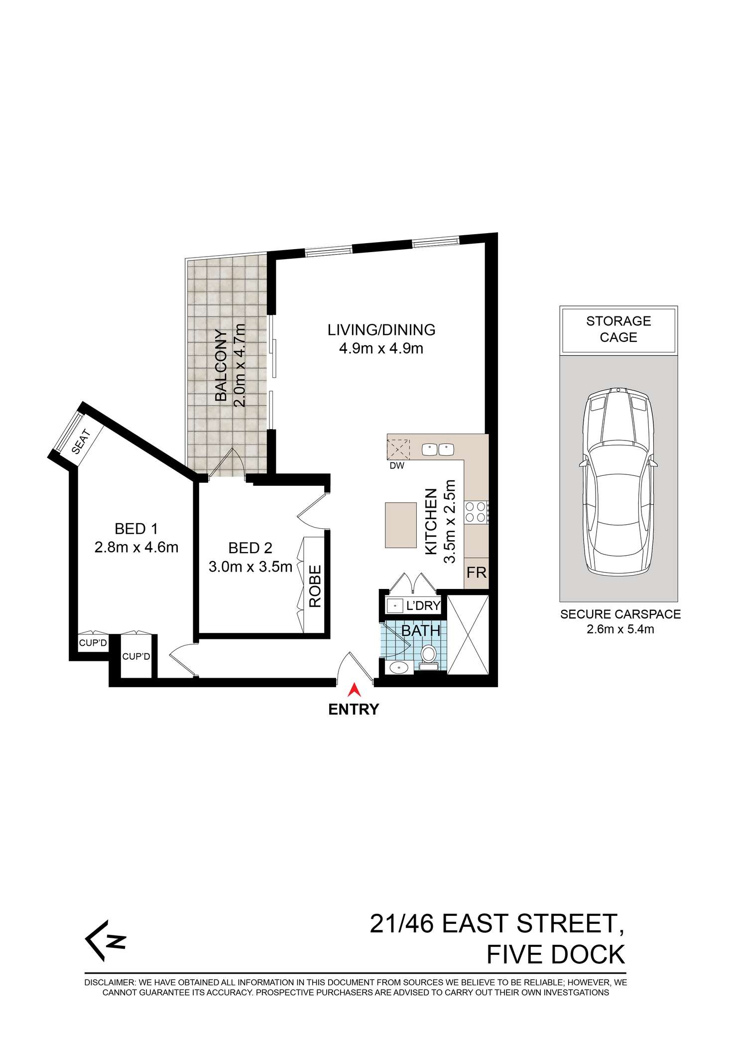 Floorplan of Homely apartment listing, 21/46-48 EAST STREET, Five Dock NSW 2046