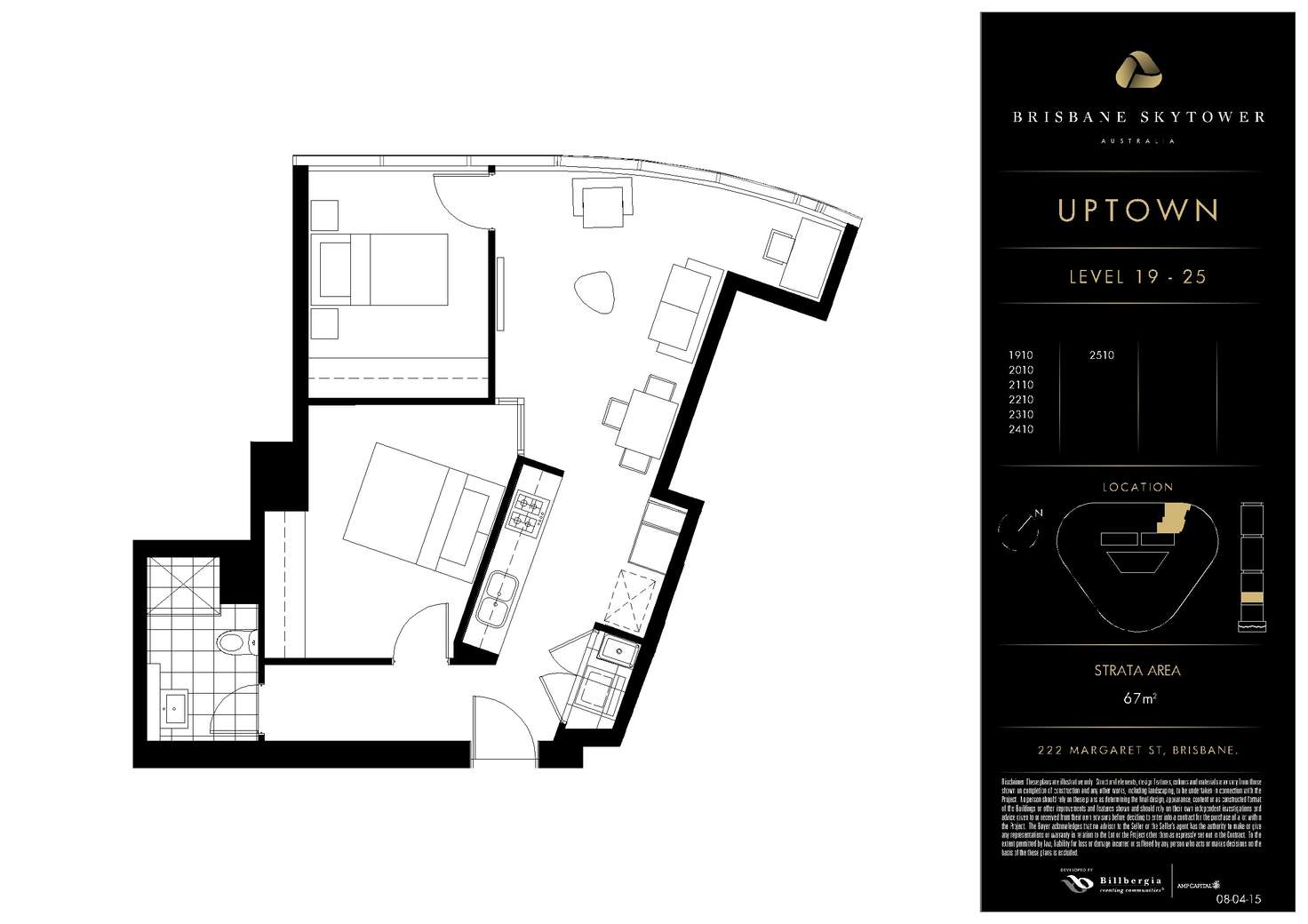 Floorplan of Homely apartment listing, 2010/222 Margaret Street, Brisbane City QLD 4000