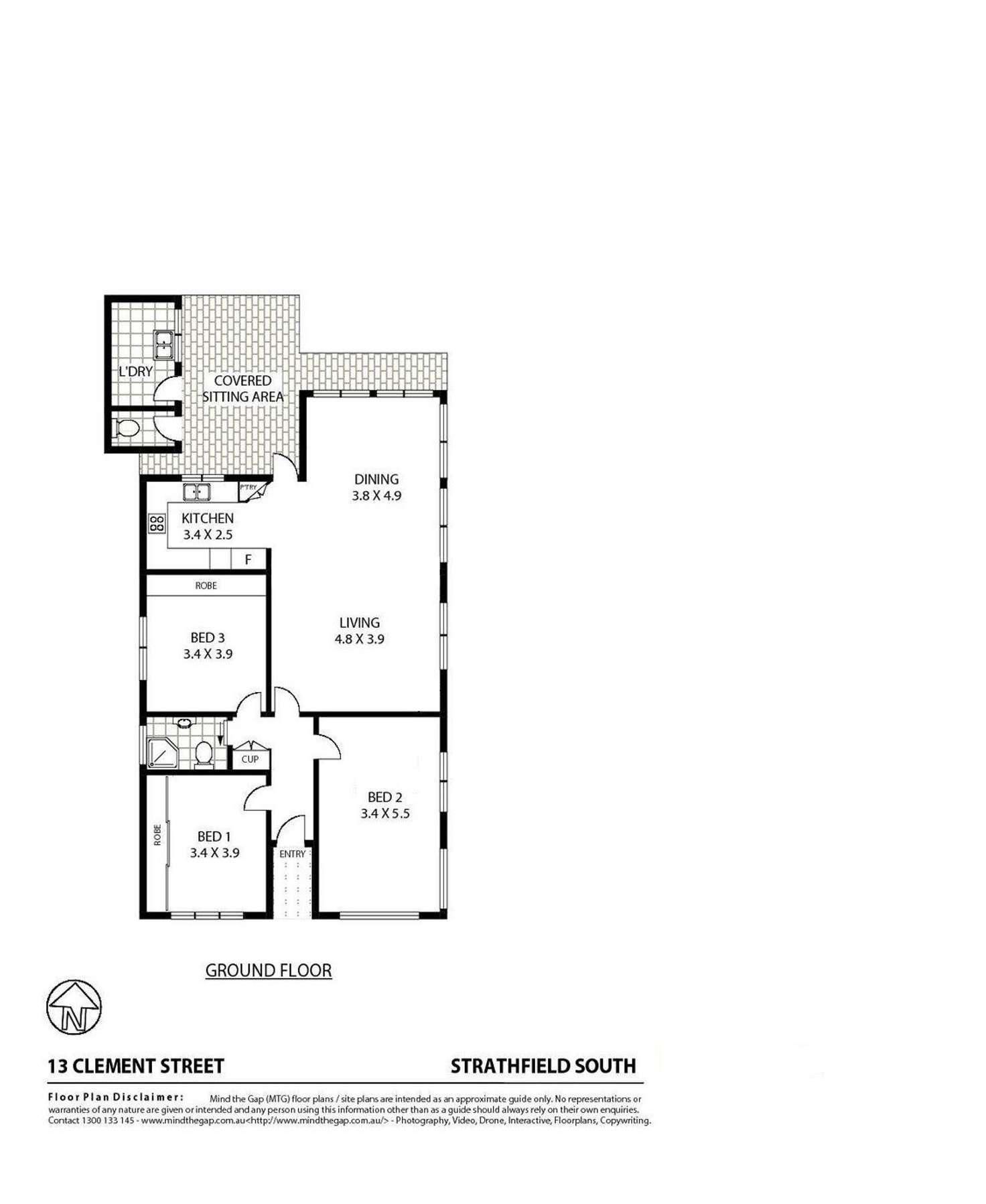Floorplan of Homely house listing, 13 Clement Street, Strathfield South NSW 2136
