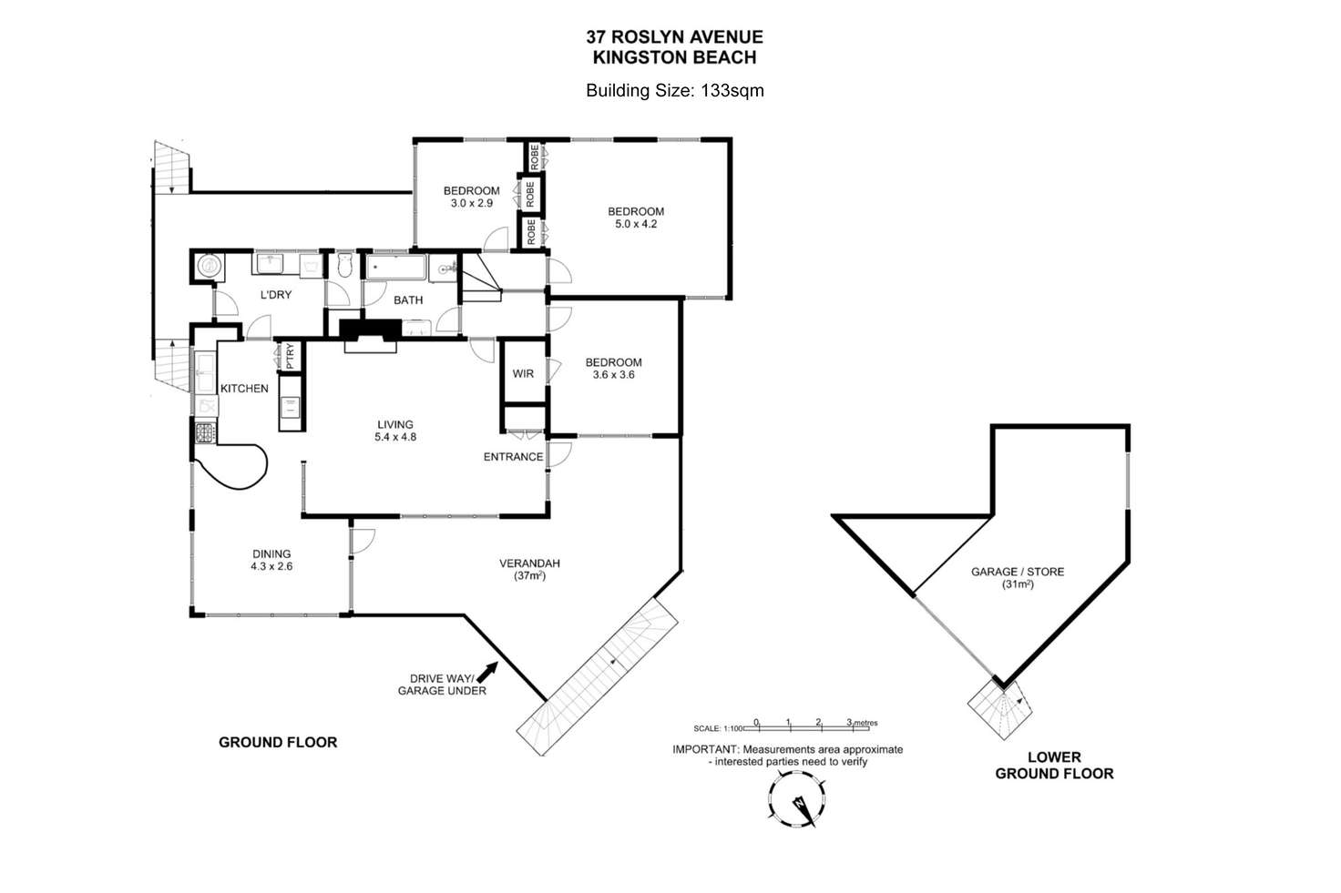 Floorplan of Homely house listing, 37 Roslyn Avenue, Kingston Beach TAS 7050