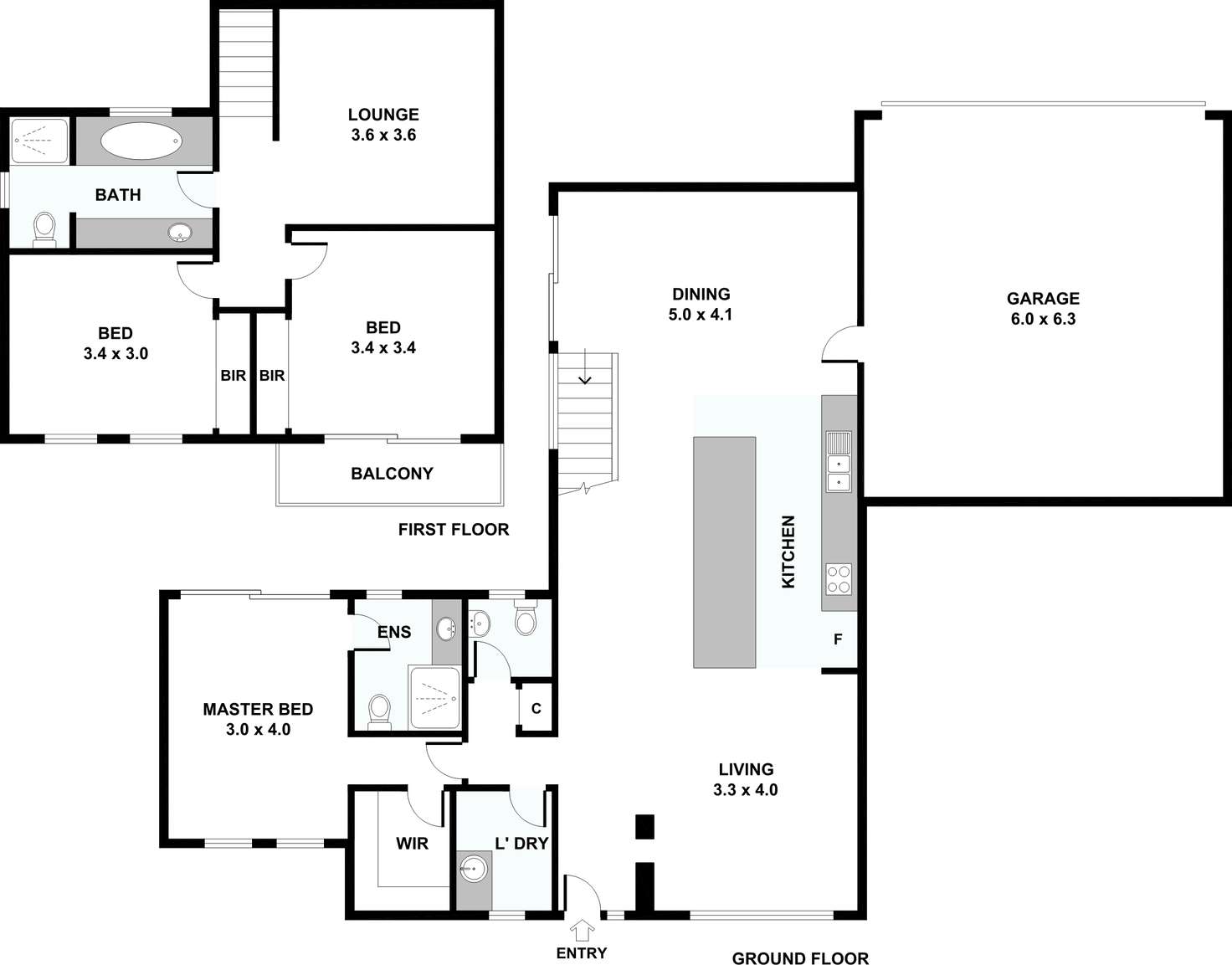 Floorplan of Homely townhouse listing, 1/81 Mitchell Street, Maidstone VIC 3012