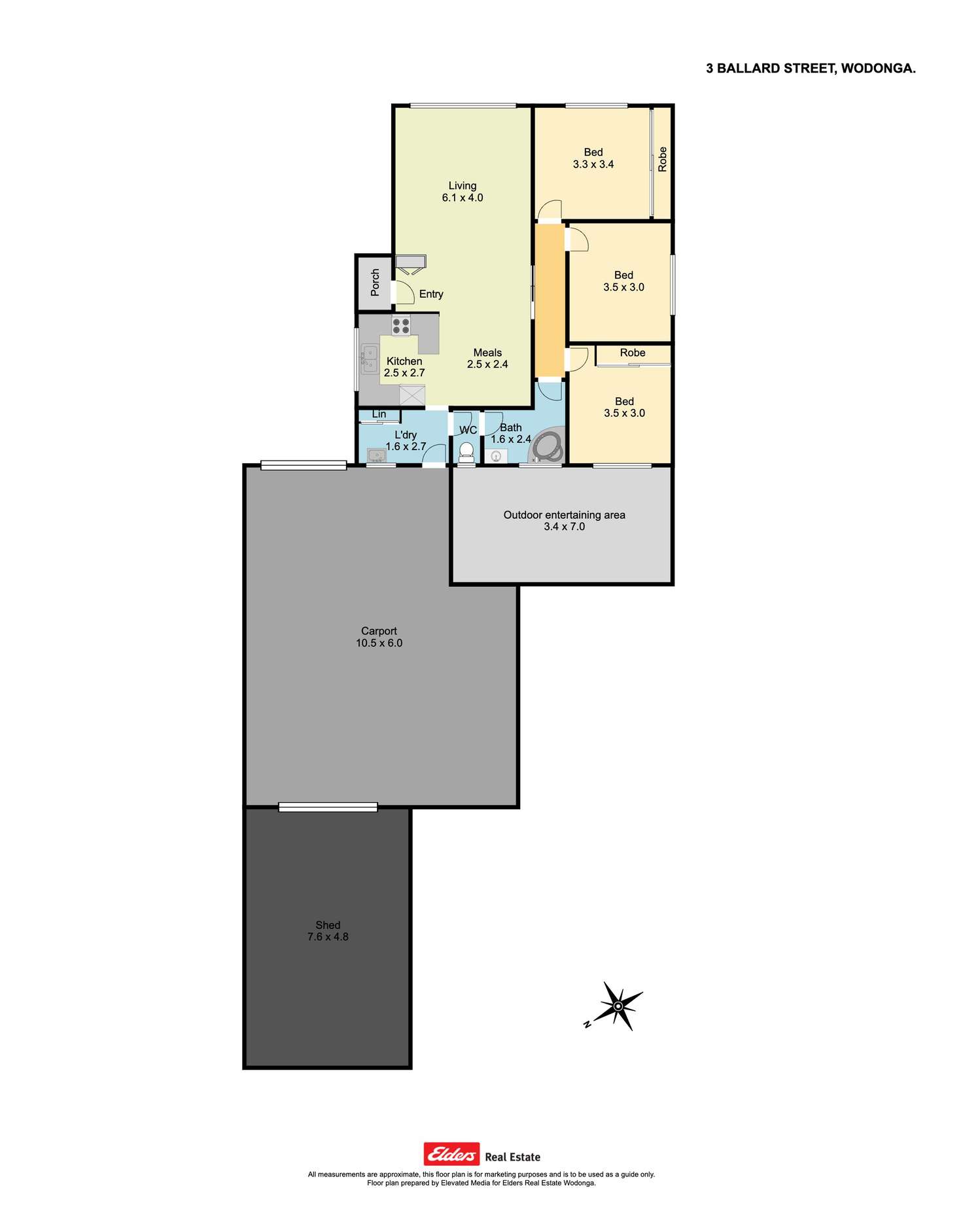 Floorplan of Homely house listing, 3 Ballard Street, Wodonga VIC 3690