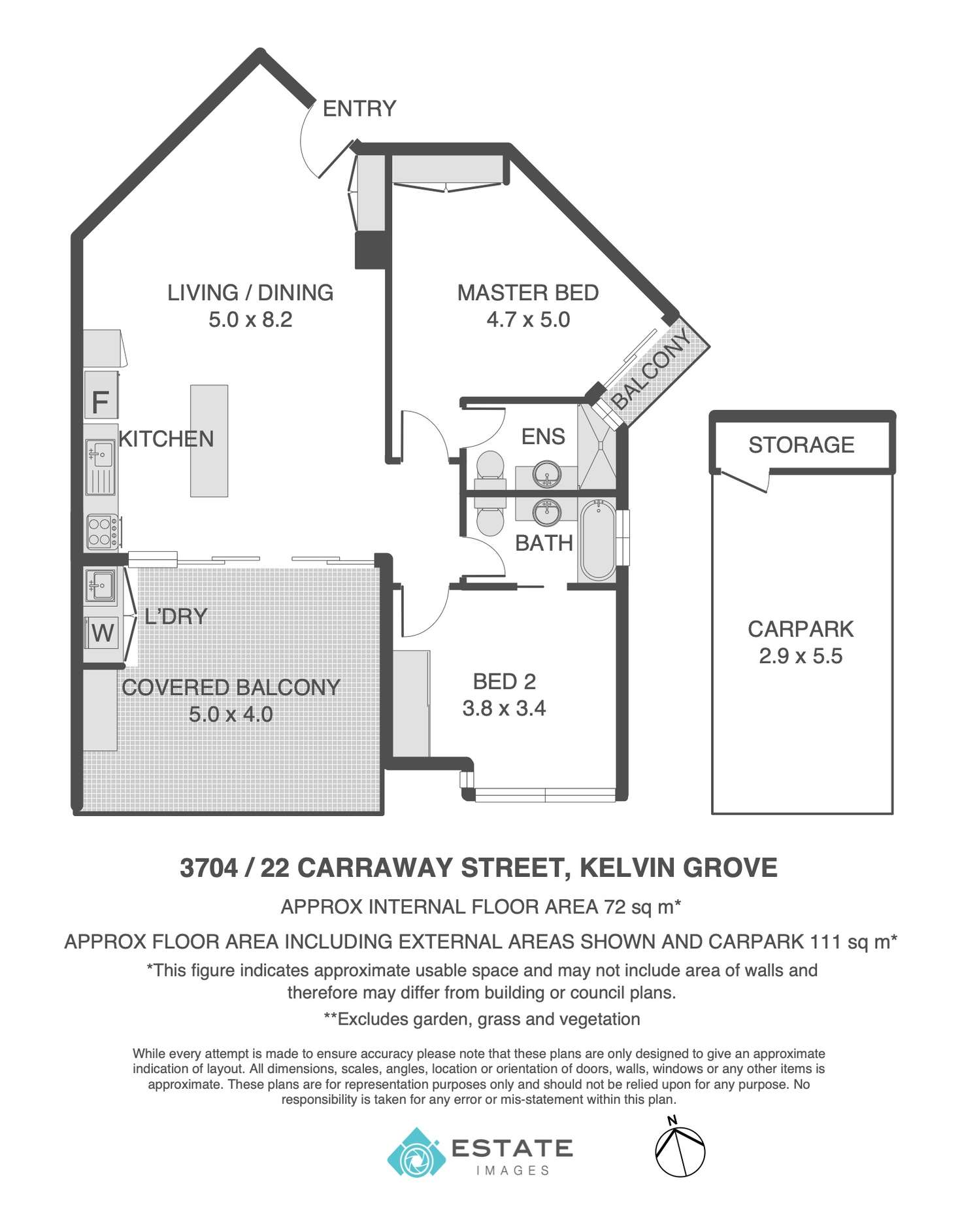 Floorplan of Homely apartment listing, 3704/22 Carraway Street, Kelvin Grove QLD 4059