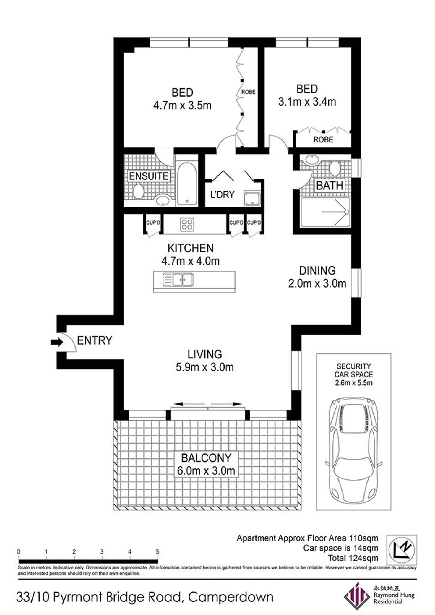 Floorplan of Homely apartment listing, 33/10 Pyrmont Bridge Road, Camperdown NSW 2050