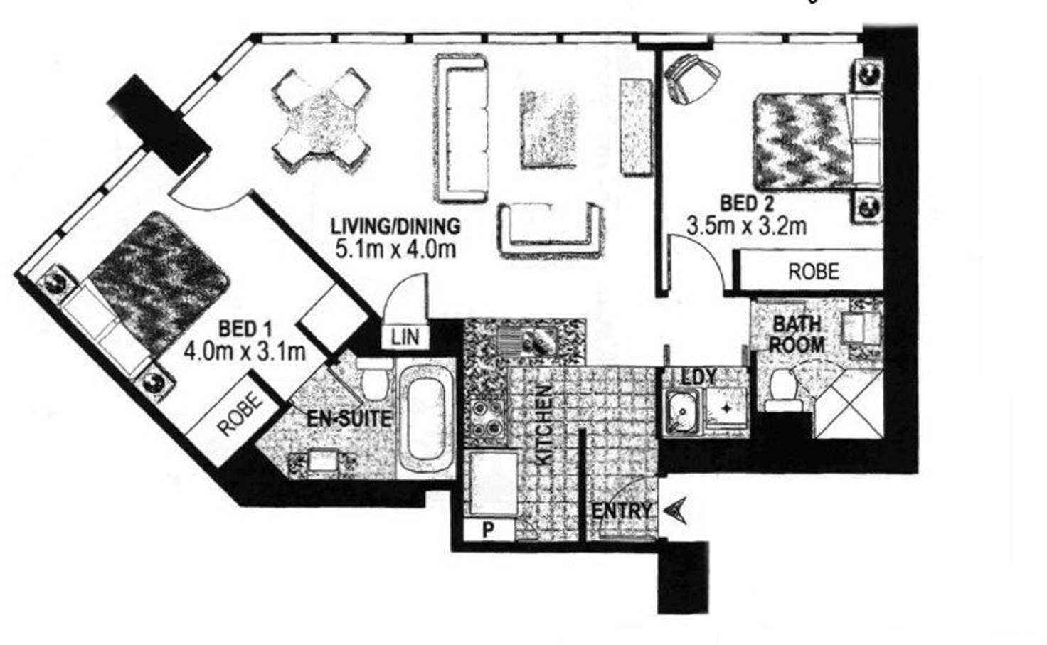 Floorplan of Homely apartment listing, 2103/501 Adelaide Street, Brisbane City QLD 4000