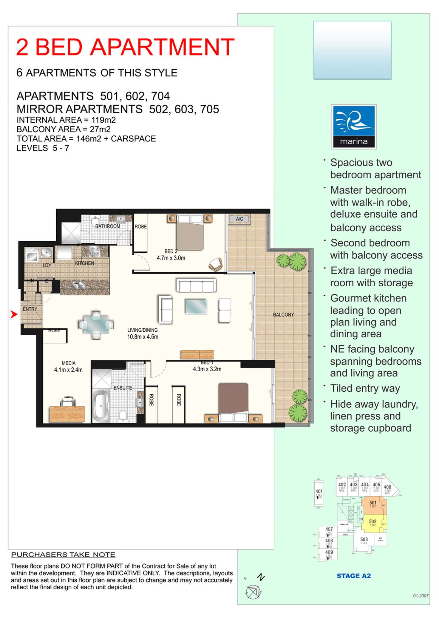 Floorplan of Homely apartment listing, 705/4 Como Crescent, Southport QLD 4215