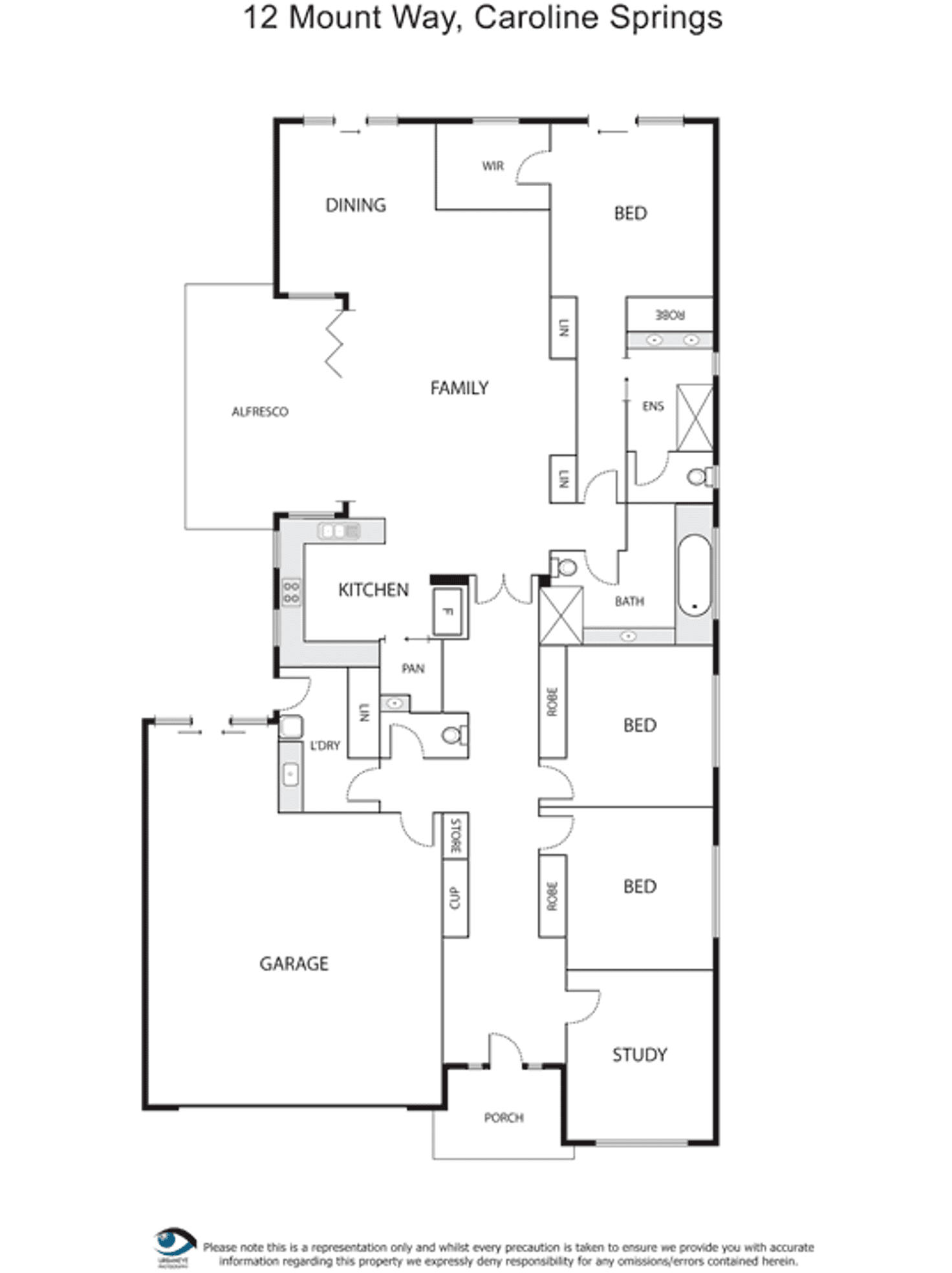 Floorplan of Homely house listing, 12 Mount Way, Caroline Springs VIC 3023