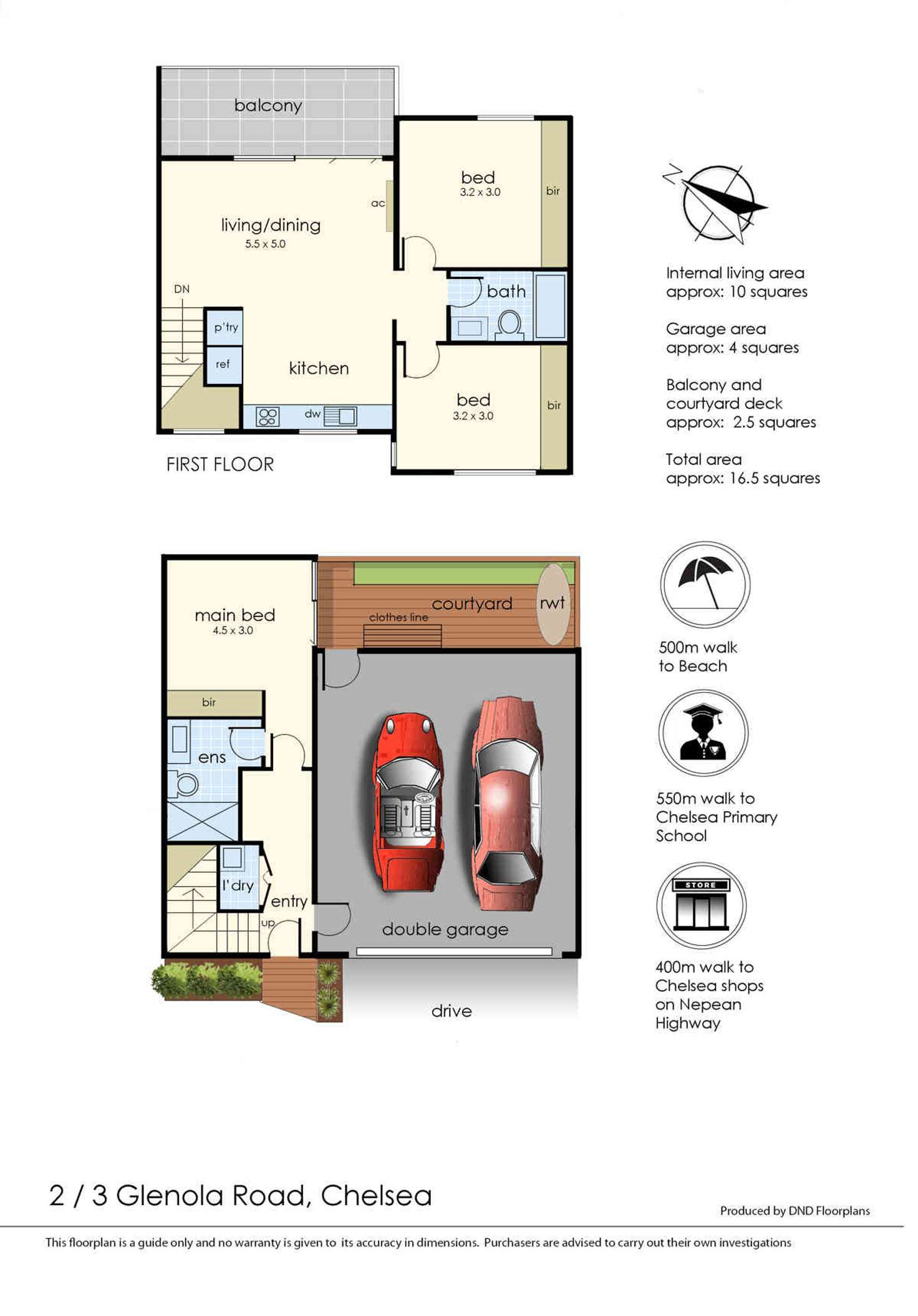 Floorplan of Homely townhouse listing, 2/3 Glenola Road, Chelsea VIC 3196