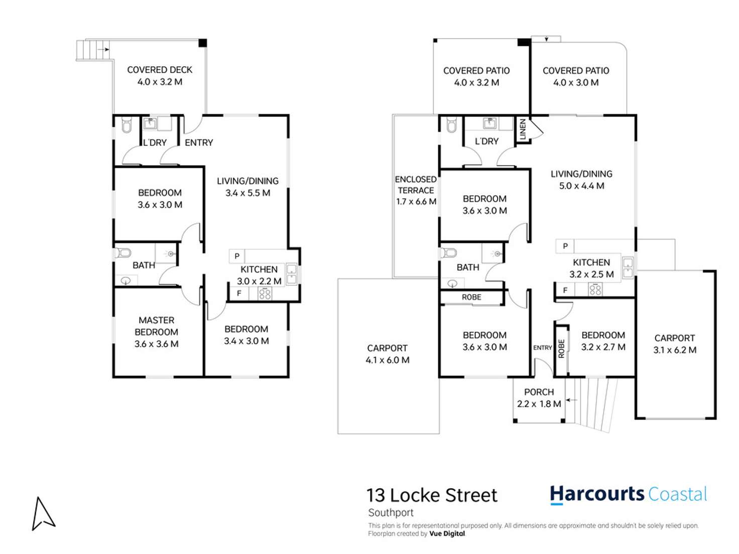 Floorplan of Homely semiDetached listing, 1&2/13 Locke Street, Southport QLD 4215