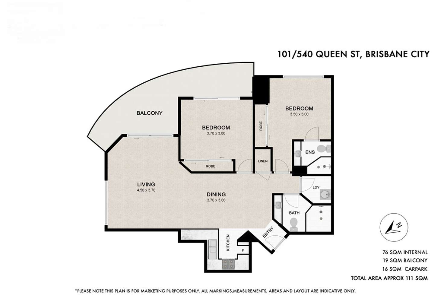 Floorplan of Homely apartment listing, 101/540 Queen Street, Brisbane City QLD 4000
