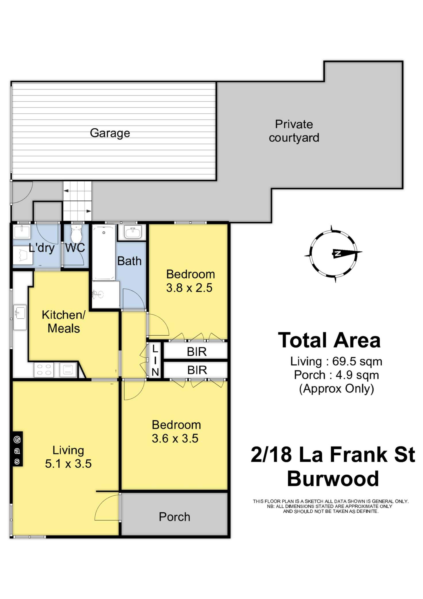 Floorplan of Homely unit listing, 2/18 La Frank Street, Burwood VIC 3125
