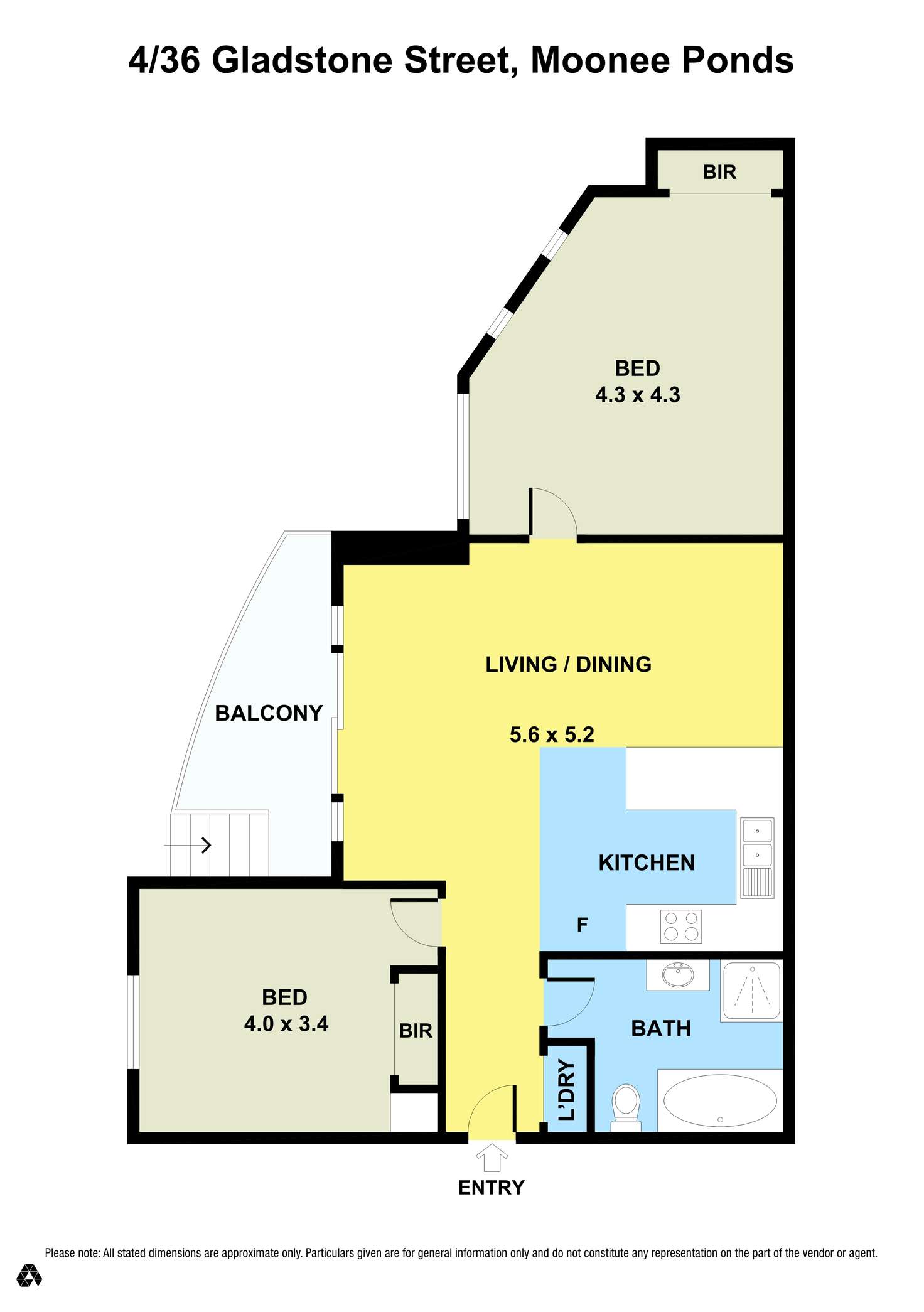 Floorplan of Homely apartment listing, 4/36 Gladstone Street, Moonee Ponds VIC 3039