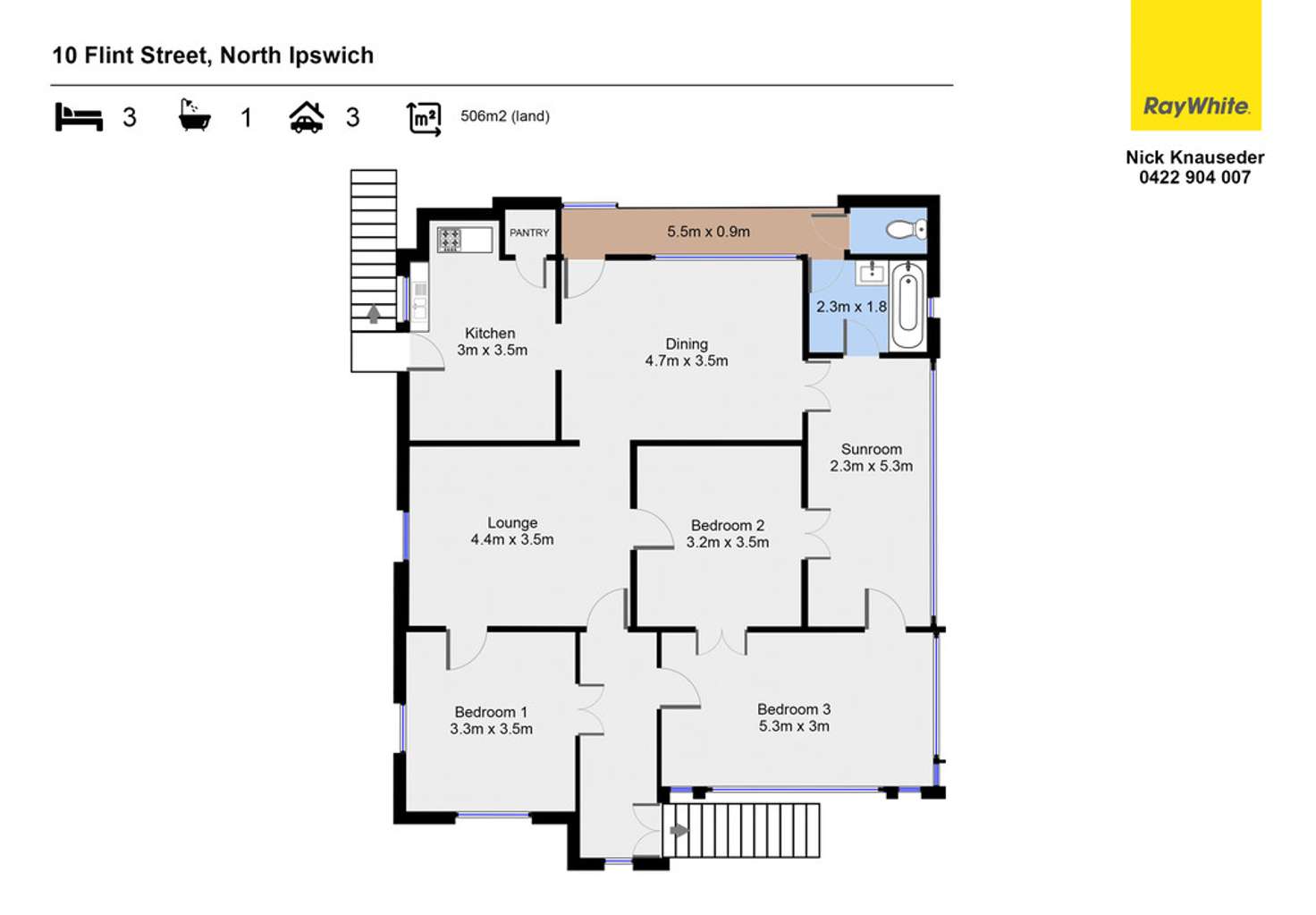 Floorplan of Homely house listing, 10 Flint Street, North Ipswich QLD 4305