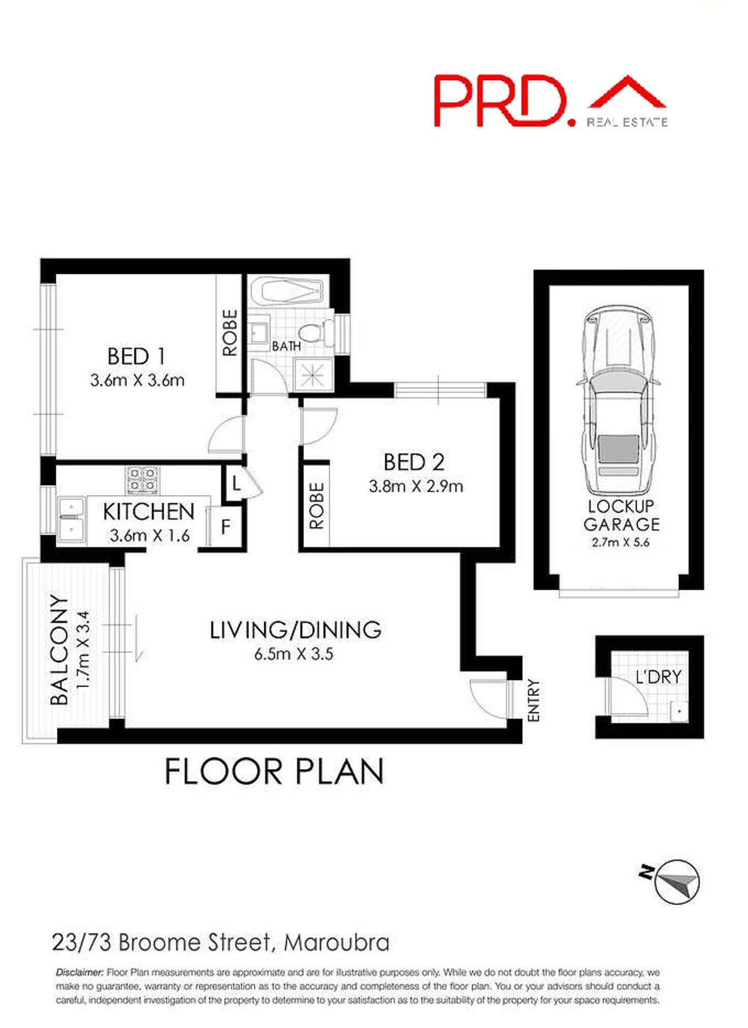 Floorplan of Homely unit listing, 23/73 Broome Street, Maroubra NSW 2035