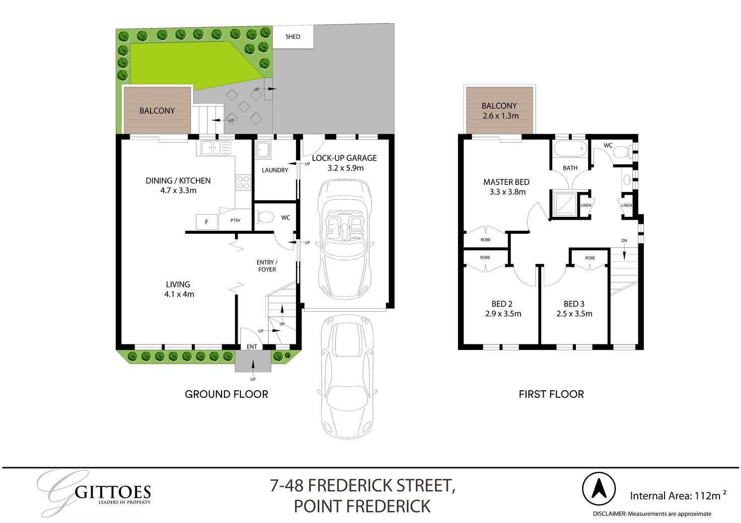 Floorplan of Homely townhouse listing, 7/48 Frederick Street, Point Frederick NSW 2250