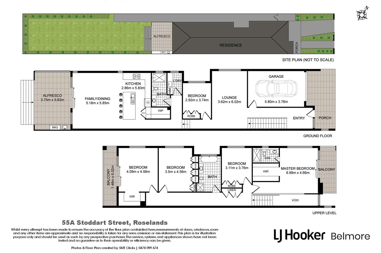 Floorplan of Homely semiDetached listing, 55B Stoddart Street, Roselands NSW 2196