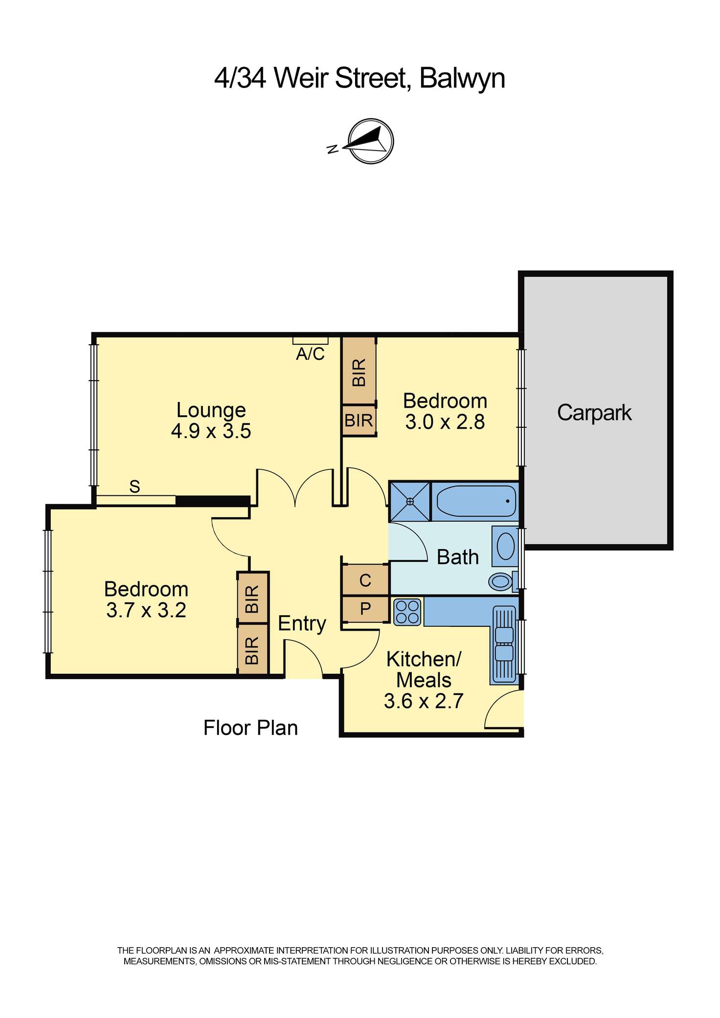 Floorplan of Homely apartment listing, 4/34 Weir Street, Balwyn VIC 3103