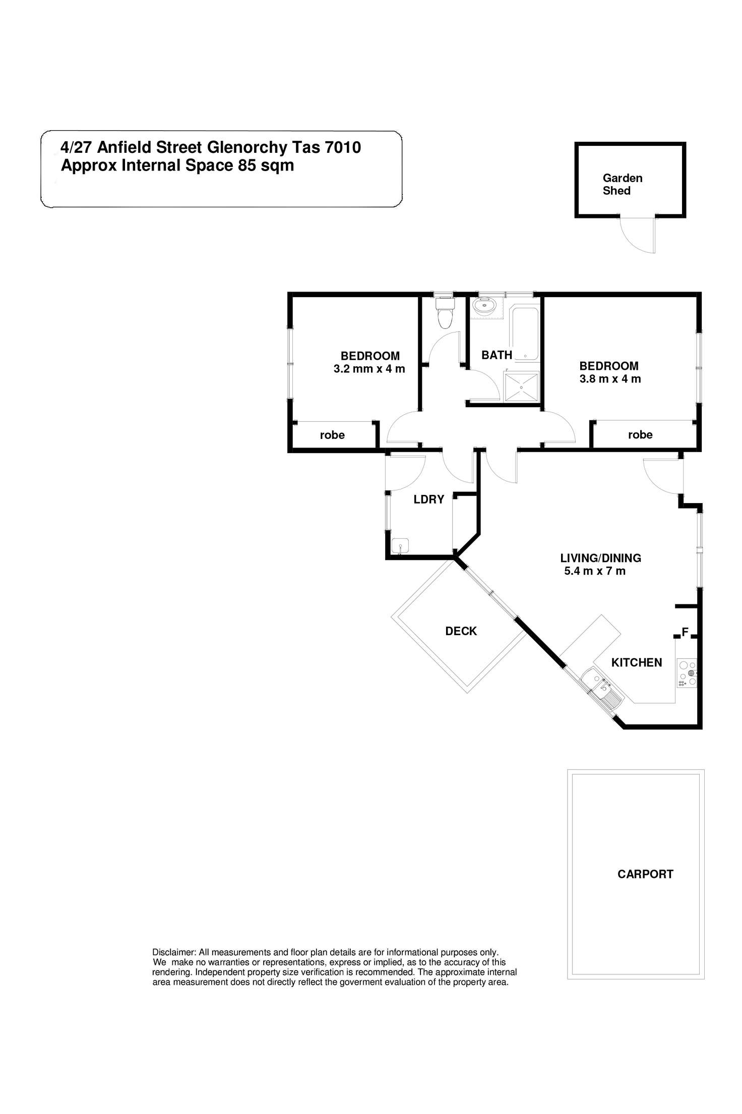 Floorplan of Homely unit listing, 4/27 Anfield Street, Glenorchy TAS 7010