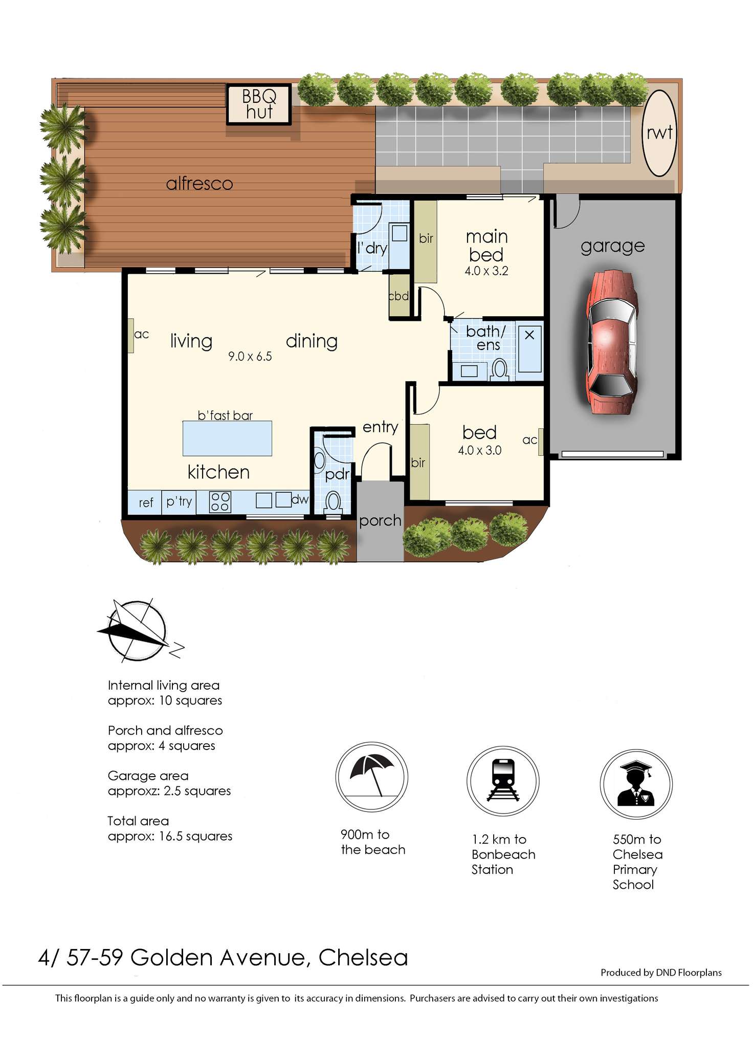 Floorplan of Homely unit listing, 4/57-59 Golden Avenue, Chelsea VIC 3196