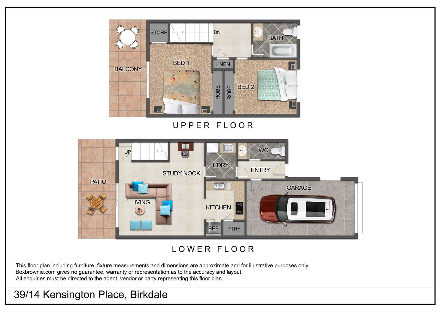 Floorplan of Homely townhouse listing, 39/14 Kensington Place, Birkdale QLD 4159