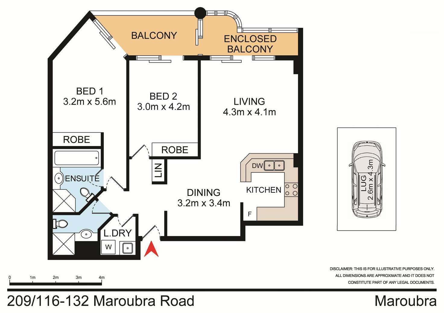 Floorplan of Homely unit listing, 209/116 Maroubra Road, Maroubra NSW 2035