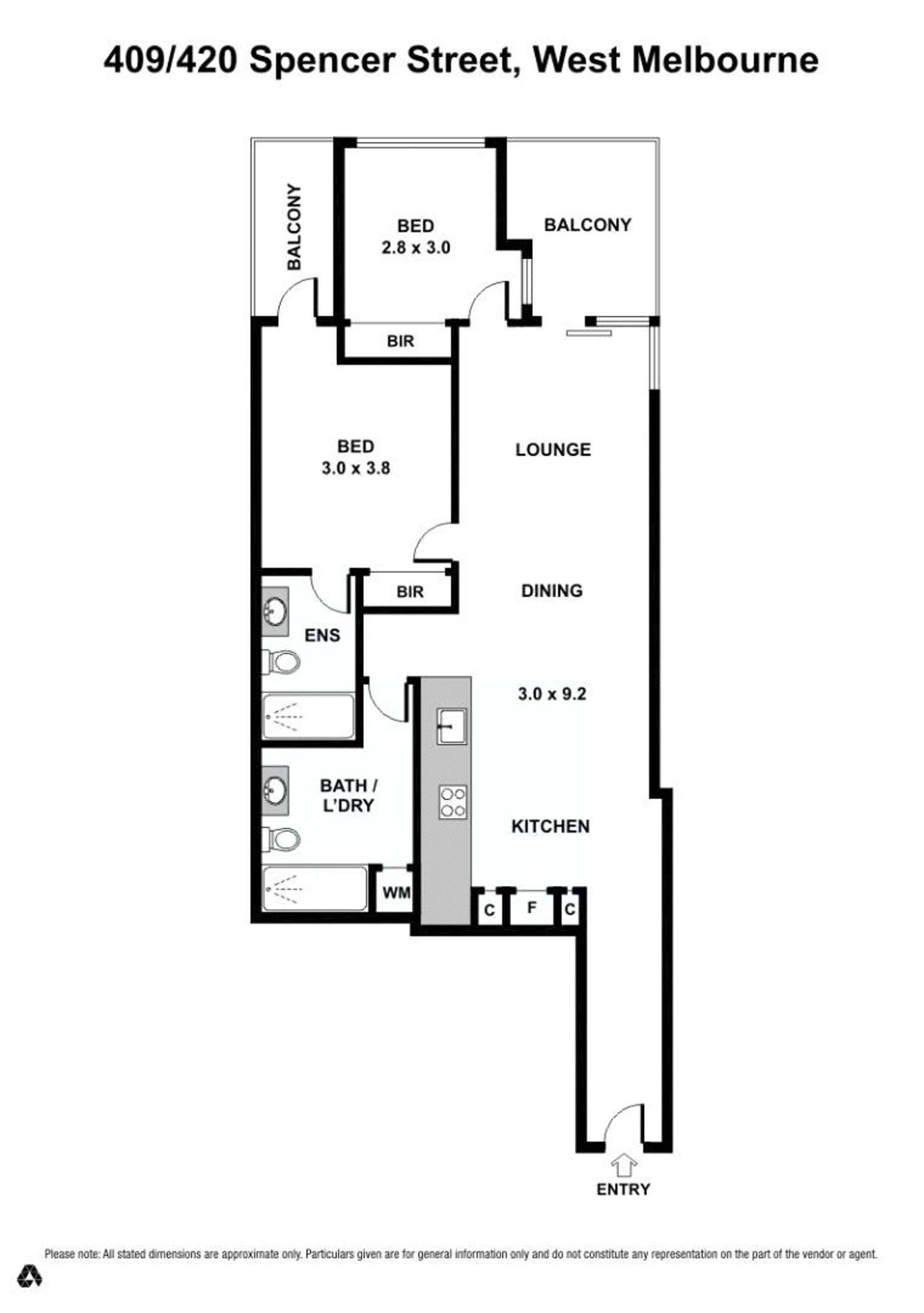 Floorplan of Homely apartment listing, 409/420 Dudley Street, West Melbourne VIC 3003