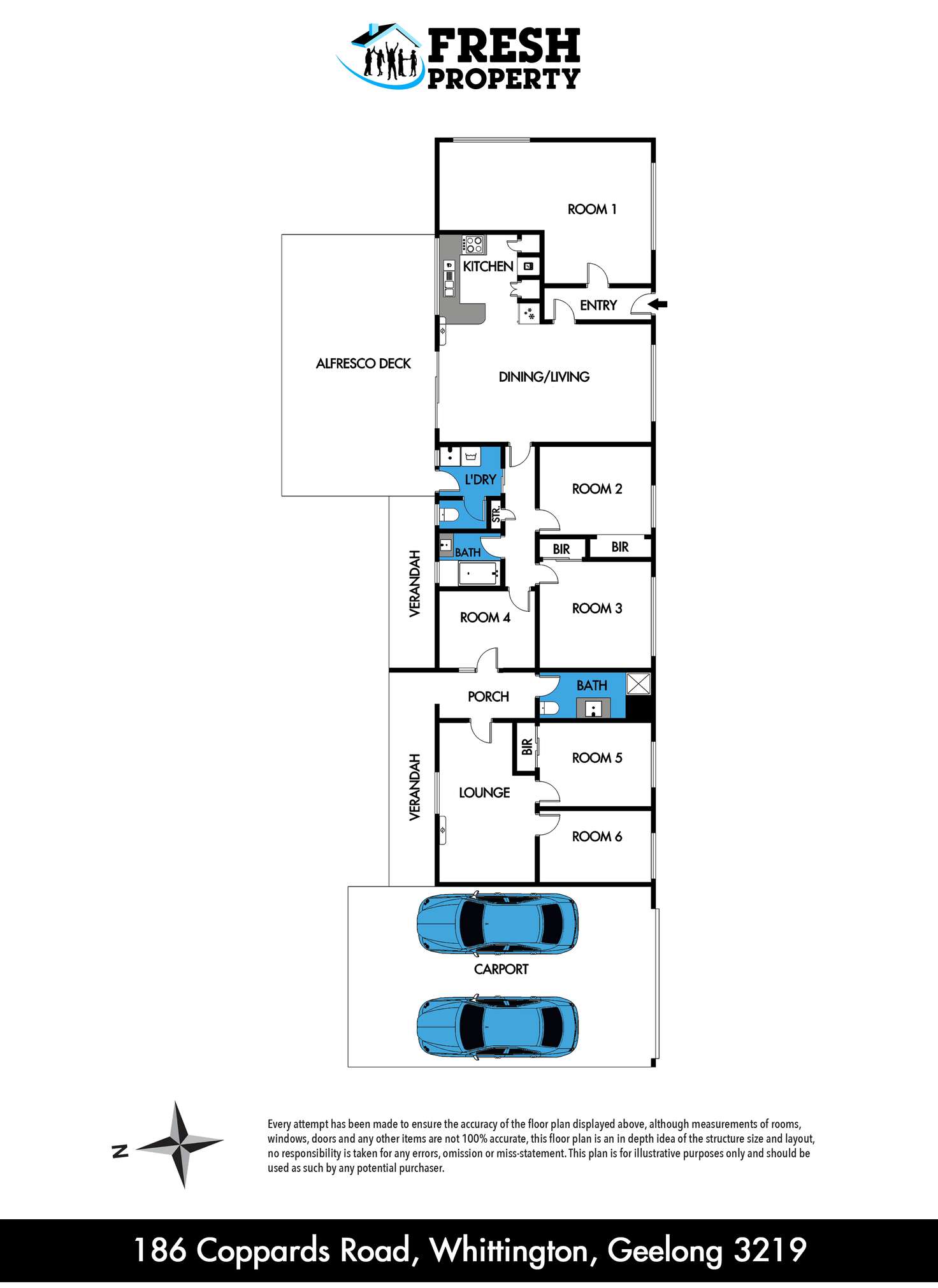 Floorplan of Homely house listing, 186 Coppards Road, Whittington VIC 3219