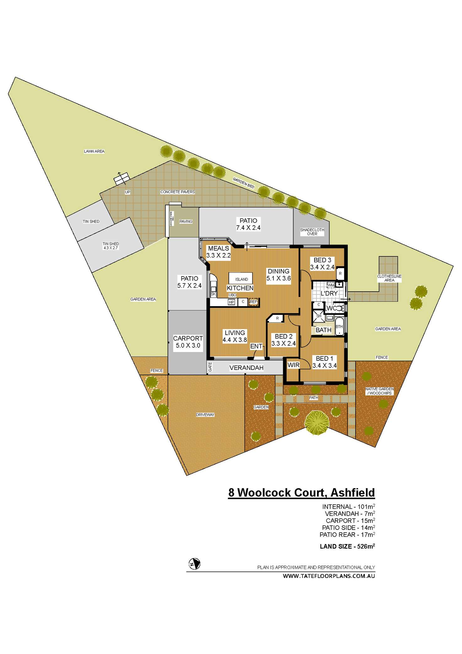 Floorplan of Homely house listing, 8 Woolcock Court, Ashfield WA 6054