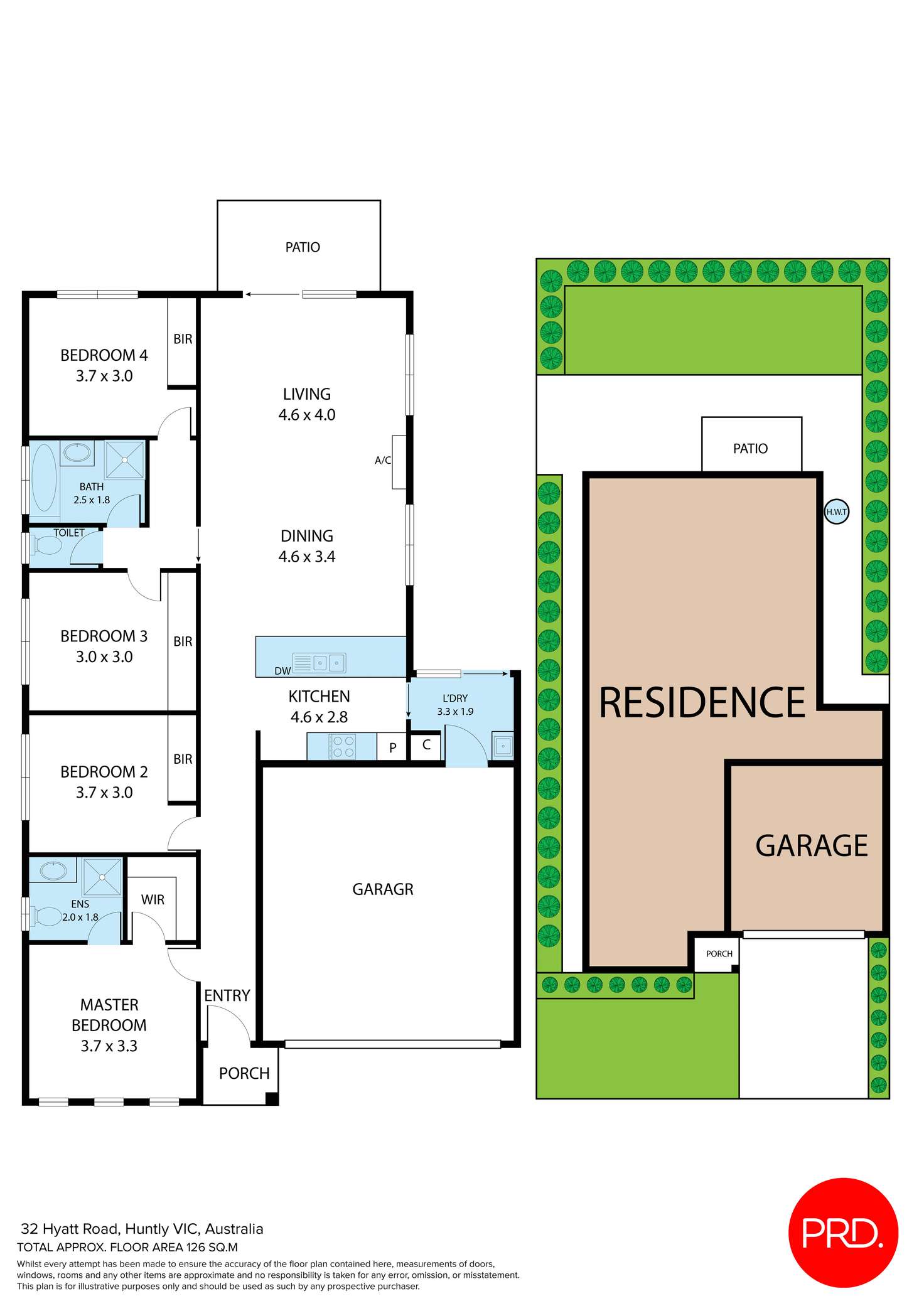 Floorplan of Homely house listing, 32 Hyatt Road, Huntly VIC 3551