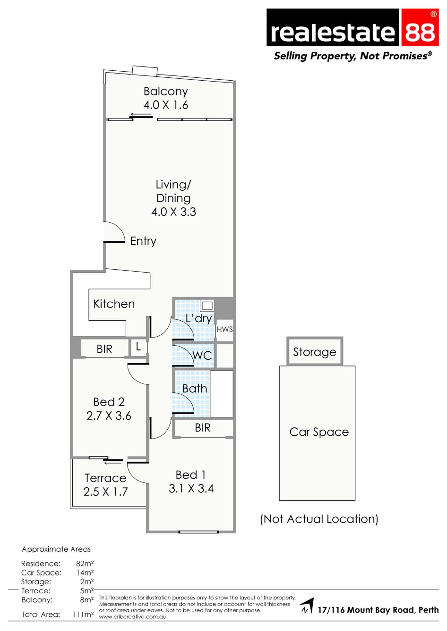 Floorplan of Homely apartment listing, 17/116 Mounts Bay Road, Perth WA 6000