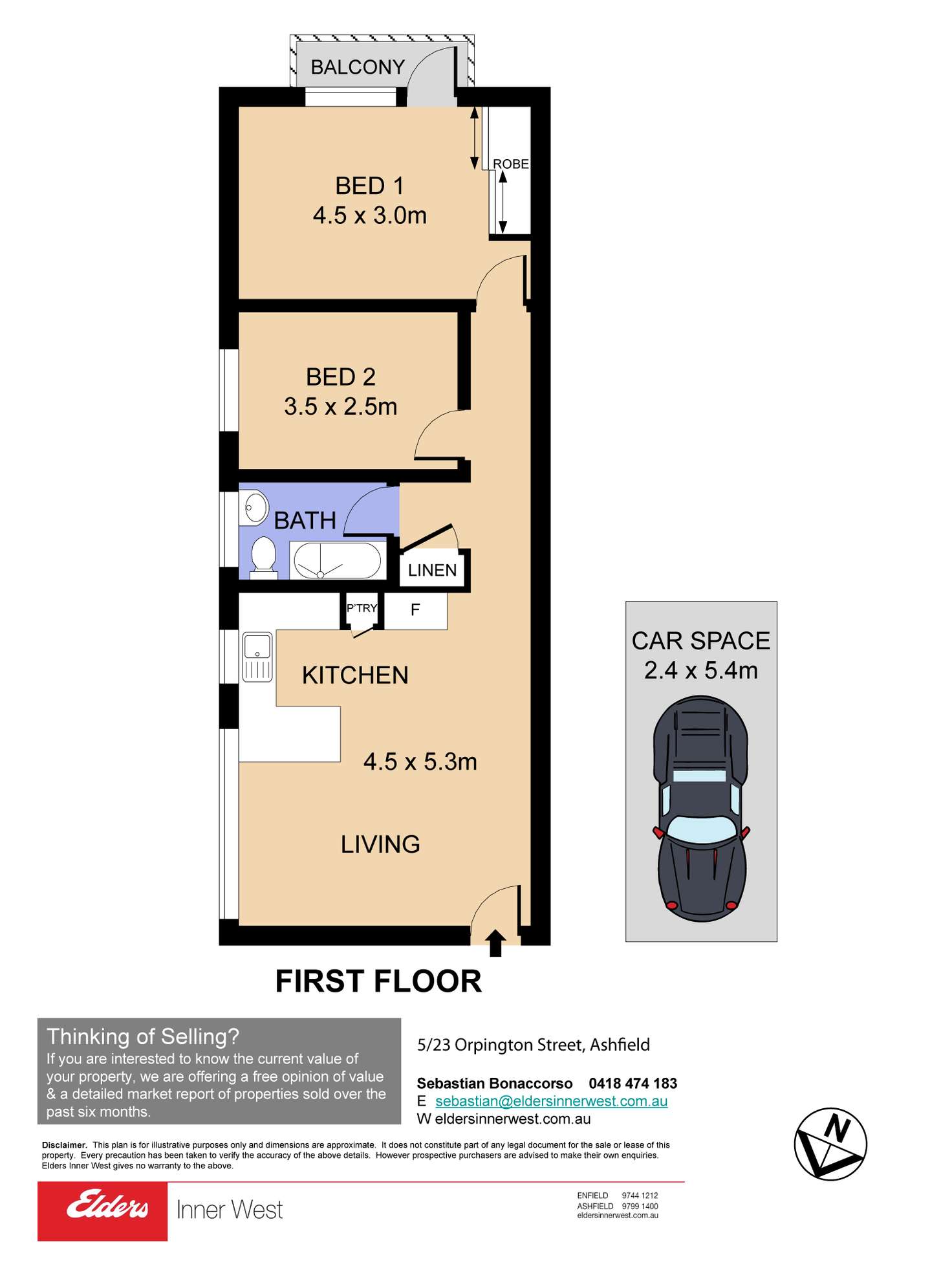 Floorplan of Homely apartment listing, 5/23 Orpington Street, Ashfield NSW 2131
