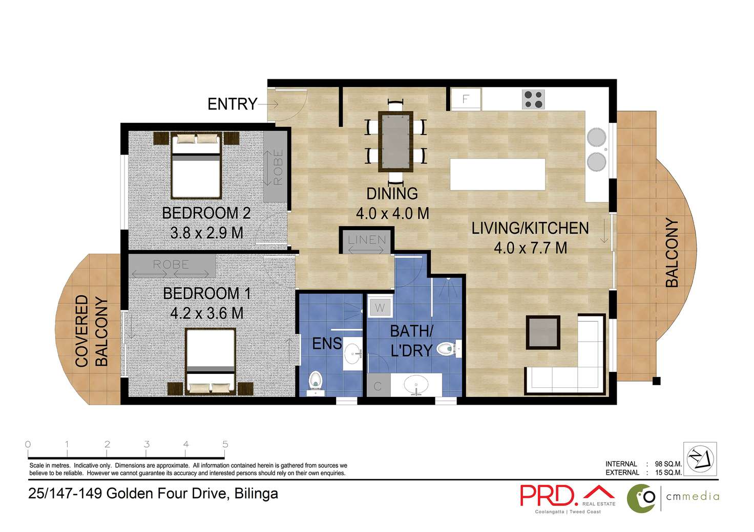 Floorplan of Homely apartment listing, 25/147-149 Golden Four Drive, Bilinga QLD 4225