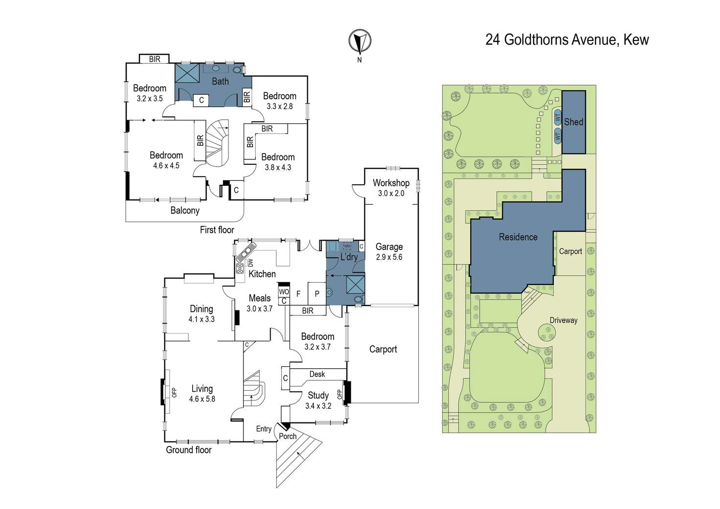 Floorplan of Homely house listing, 24 Goldthorns Avenue, Kew VIC 3101