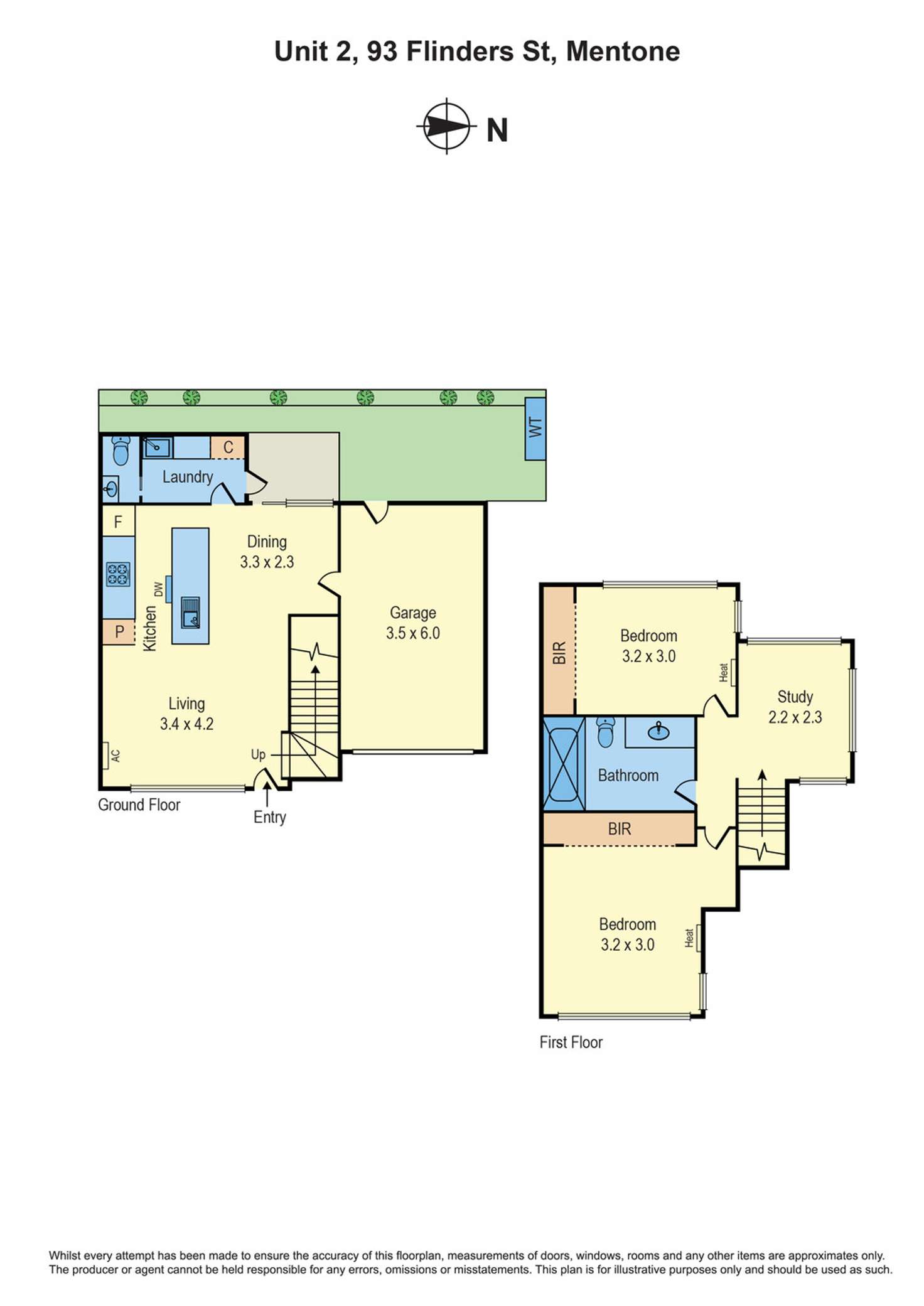 Floorplan of Homely unit listing, 2/93 Flinders Street, Mentone VIC 3194