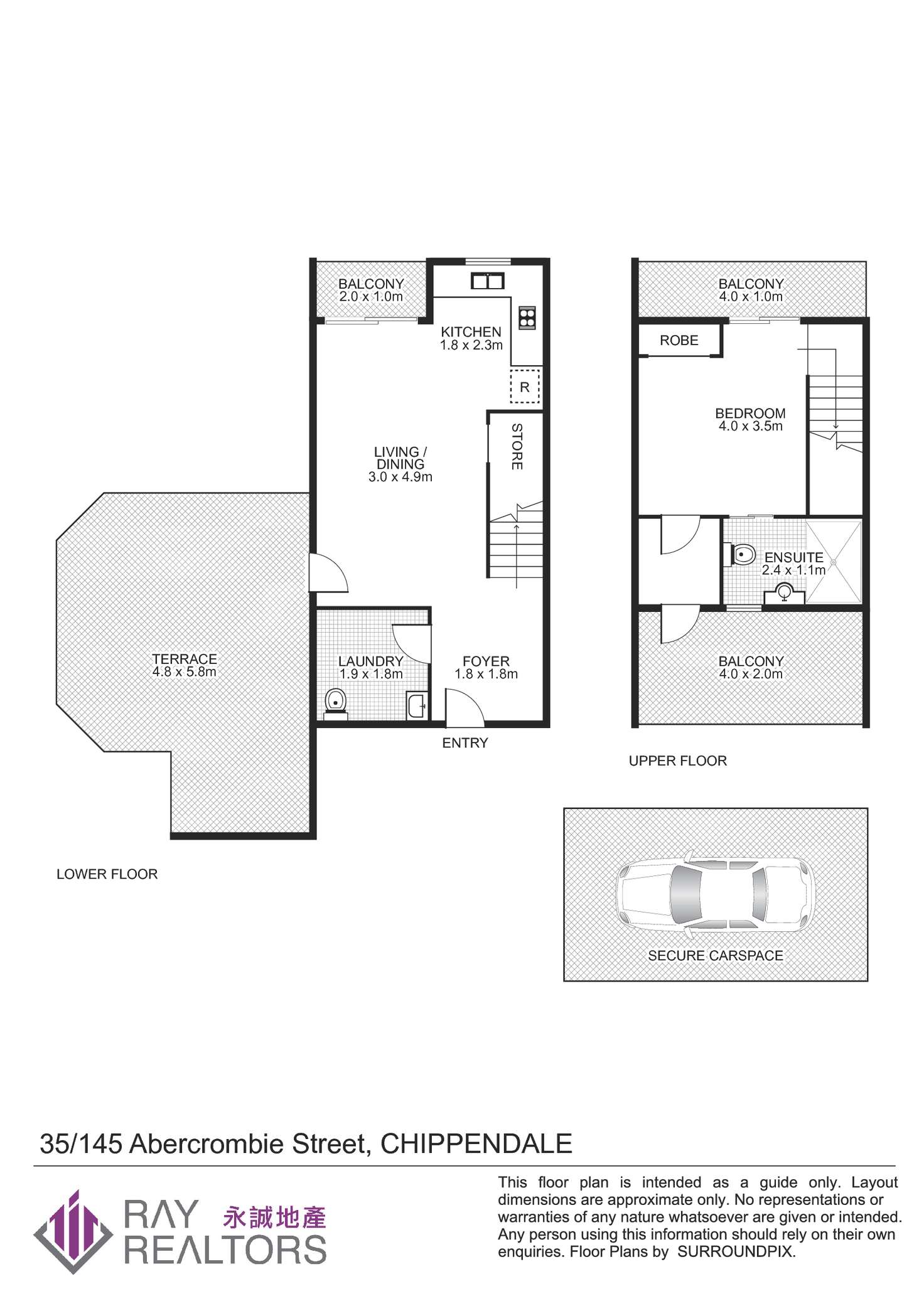 Floorplan of Homely unit listing, 35/145-161 Abercrombie Street, Chippendale NSW 2008