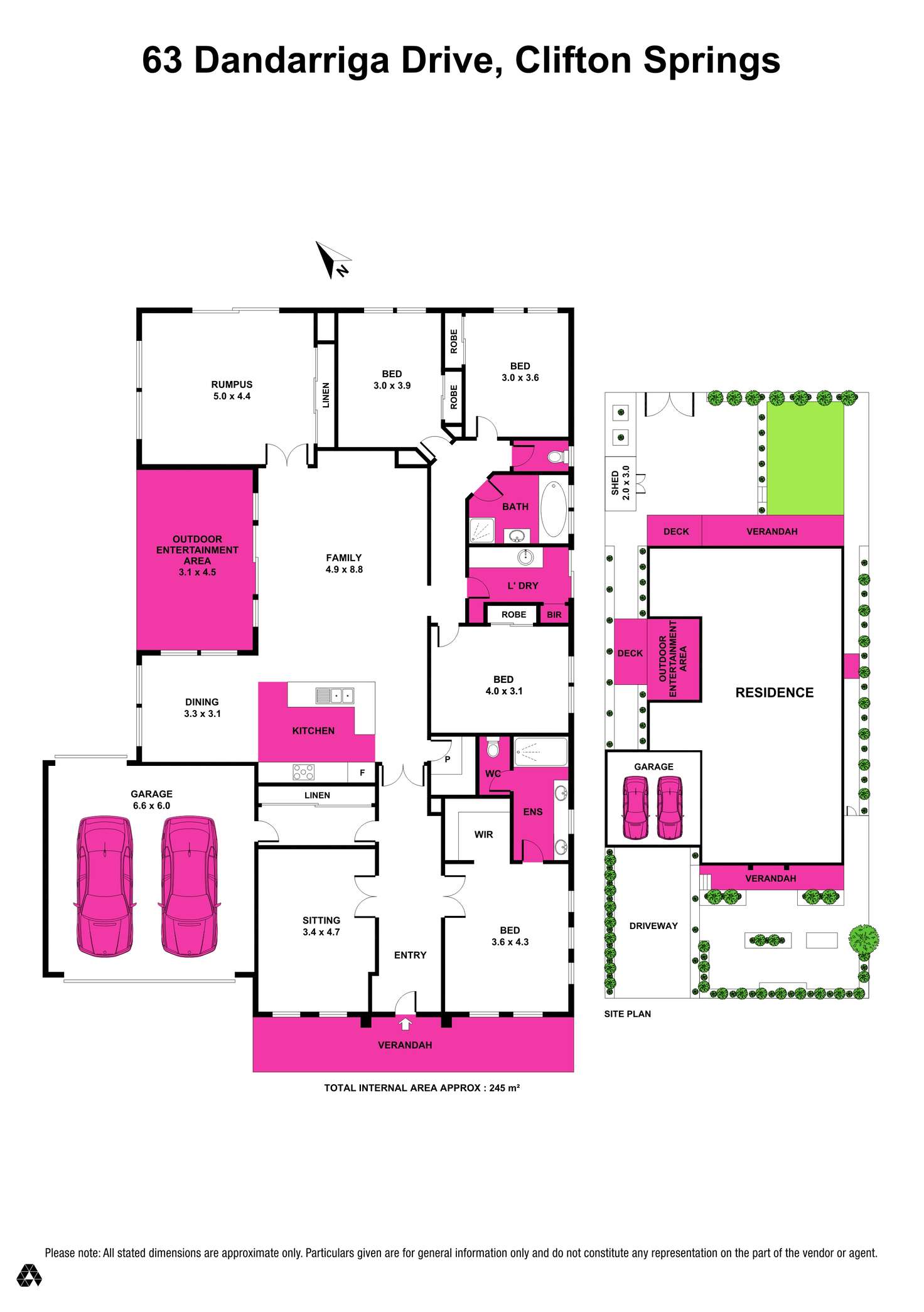 Floorplan of Homely house listing, 63 Dandarriga Drive, Clifton Springs VIC 3222