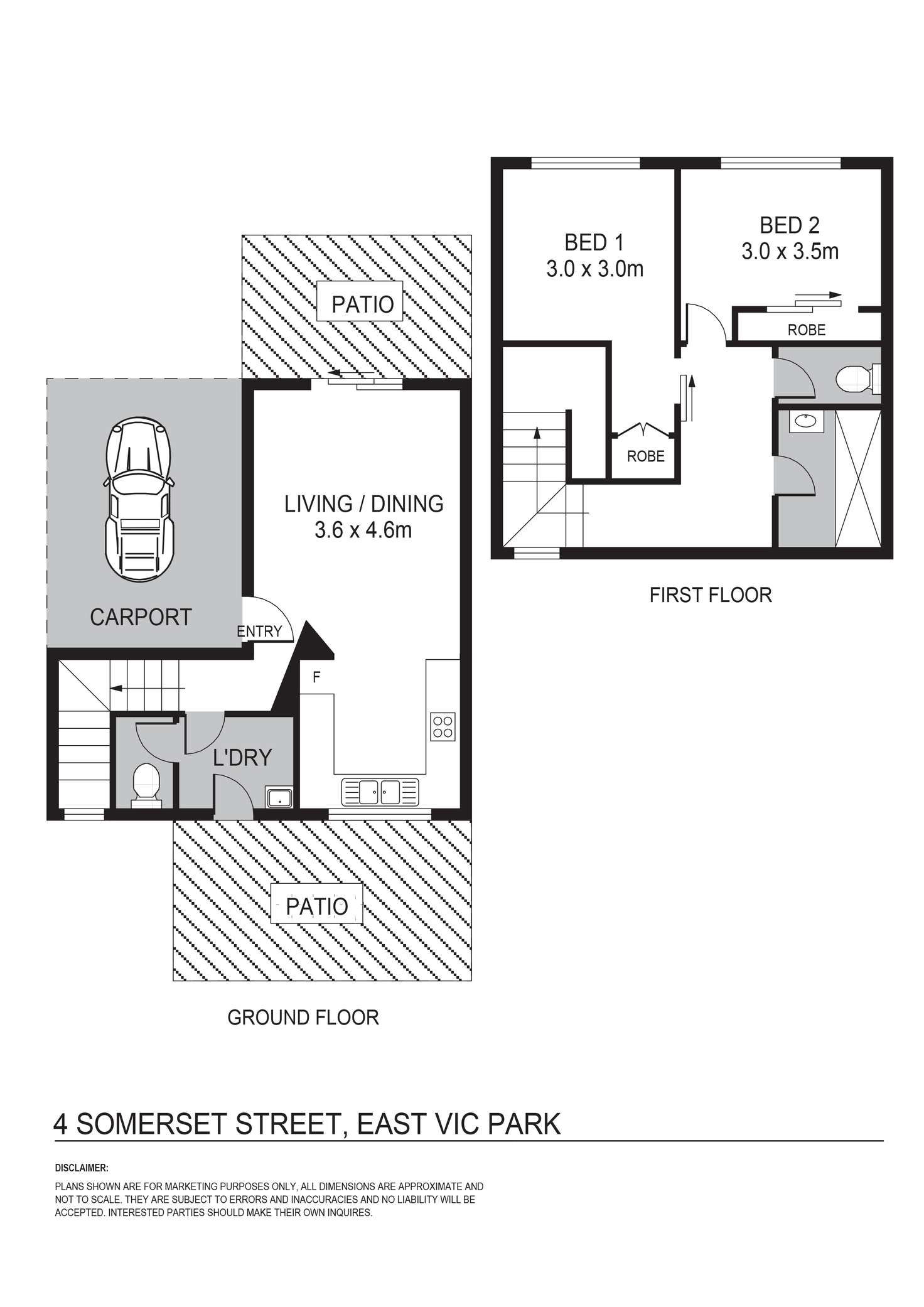 Floorplan of Homely semiDetached listing, 4 Somerset Street, East Victoria Park WA 6101