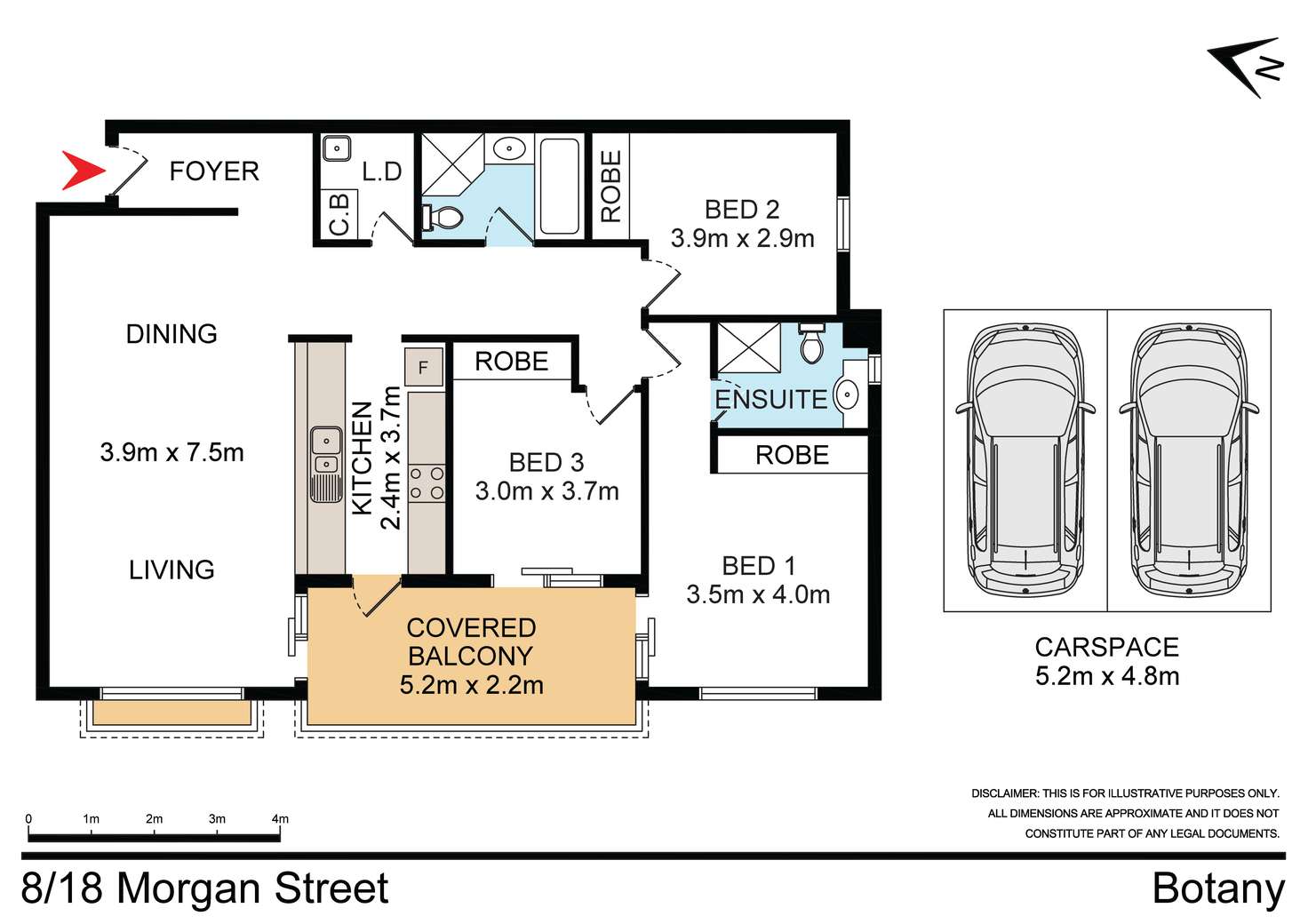 Floorplan of Homely unit listing, 8/18 Morgan Street, Botany NSW 2019
