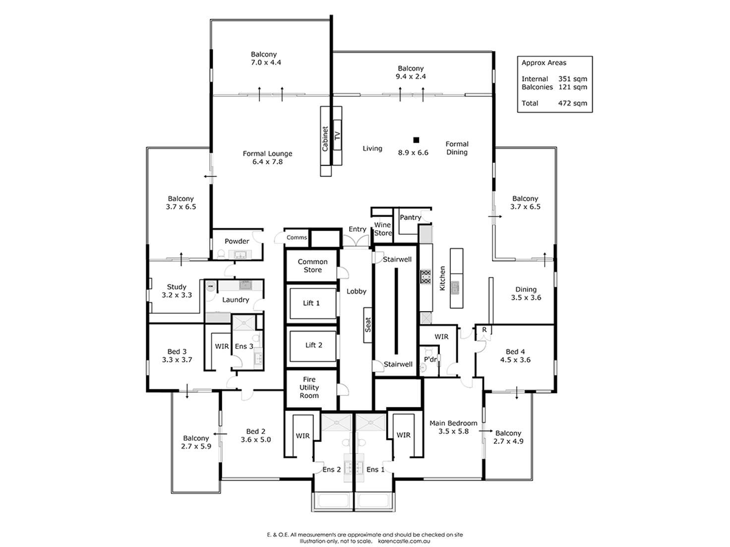 Floorplan of Homely apartment listing, 2801 / 237 Adelaide Terrace, Perth WA 6000