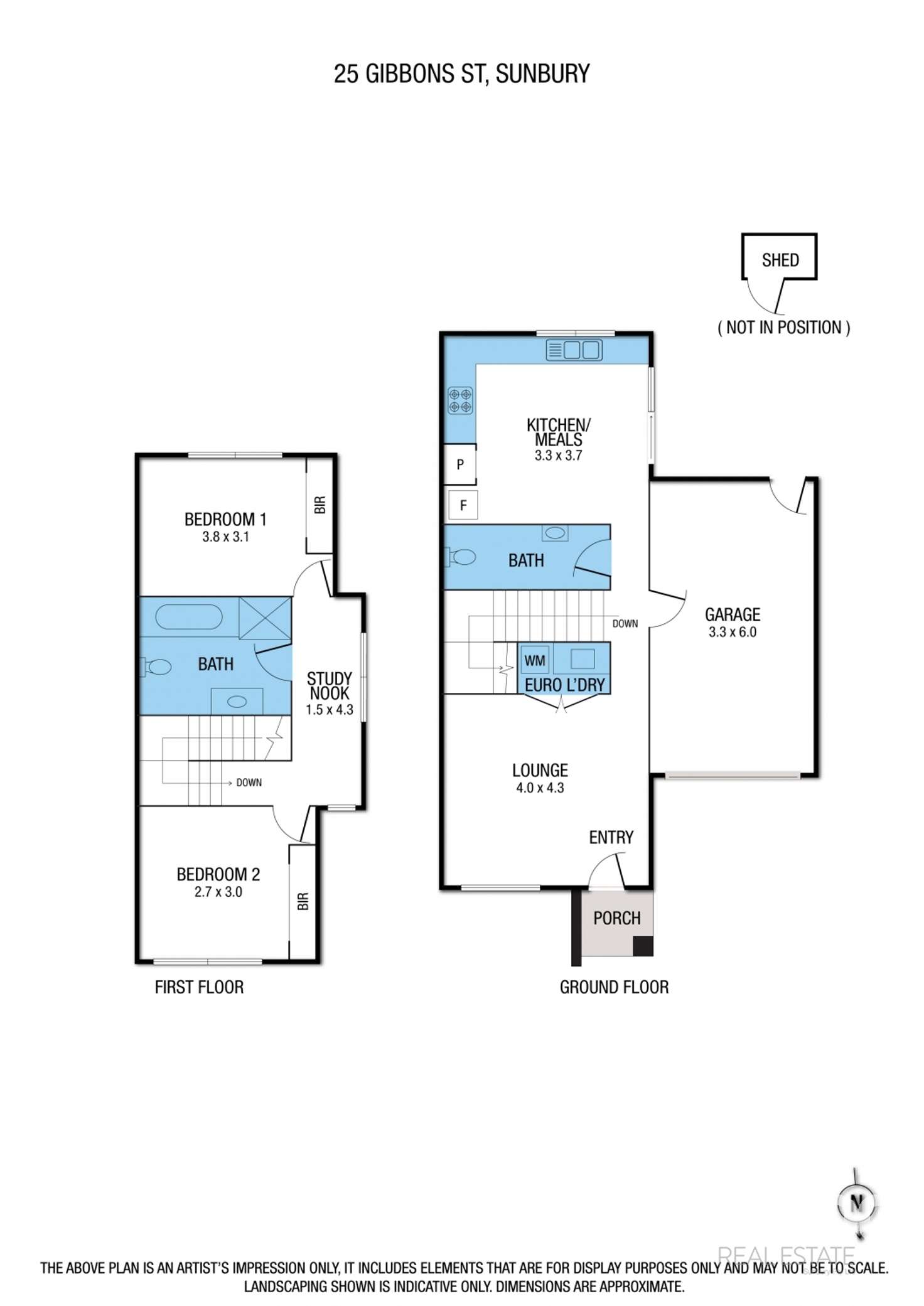 Floorplan of Homely townhouse listing, 25 Gibbons Street, Sunbury VIC 3429