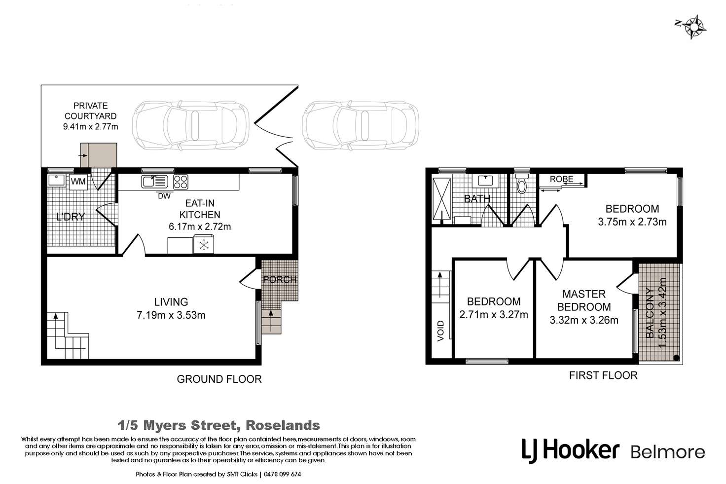 Floorplan of Homely townhouse listing, 1/5 Myers Street, Roselands NSW 2196