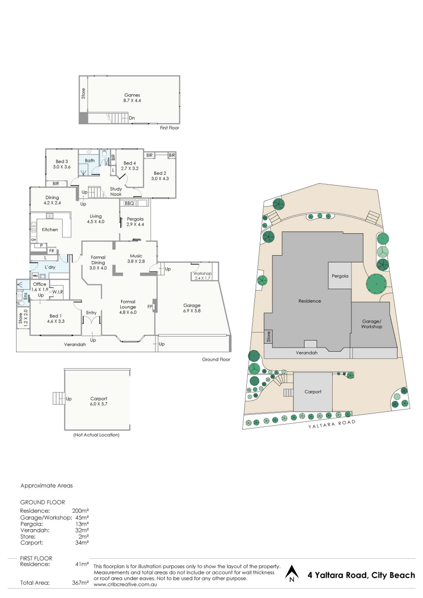 Floorplan of Homely house listing, 4 Yaltara Road, City Beach WA 6015